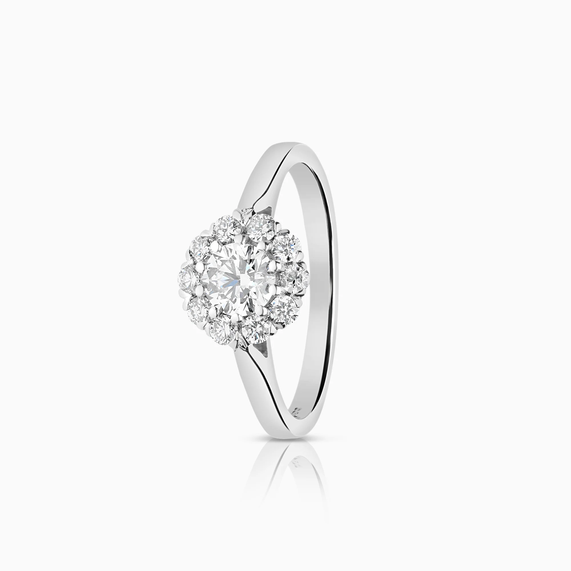 Halo ring 0.80ct 18K white gold