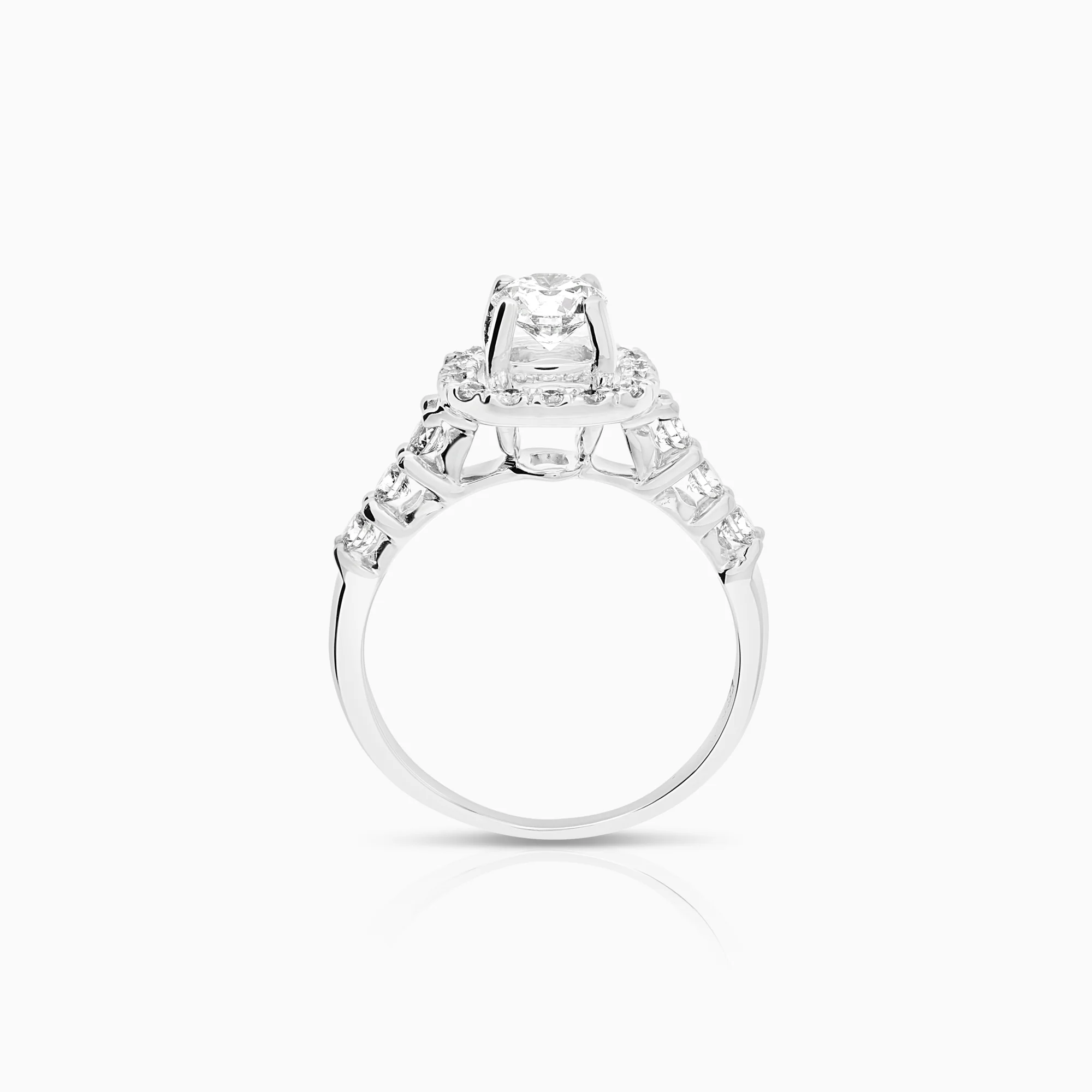 Halo ring 1.14ct 18K white gold - Image 3