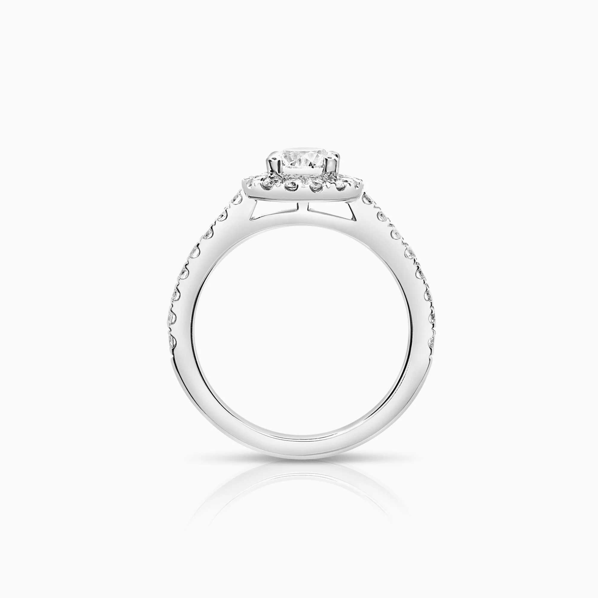 Halo ring 1.05ct 18K white gold - Image 3