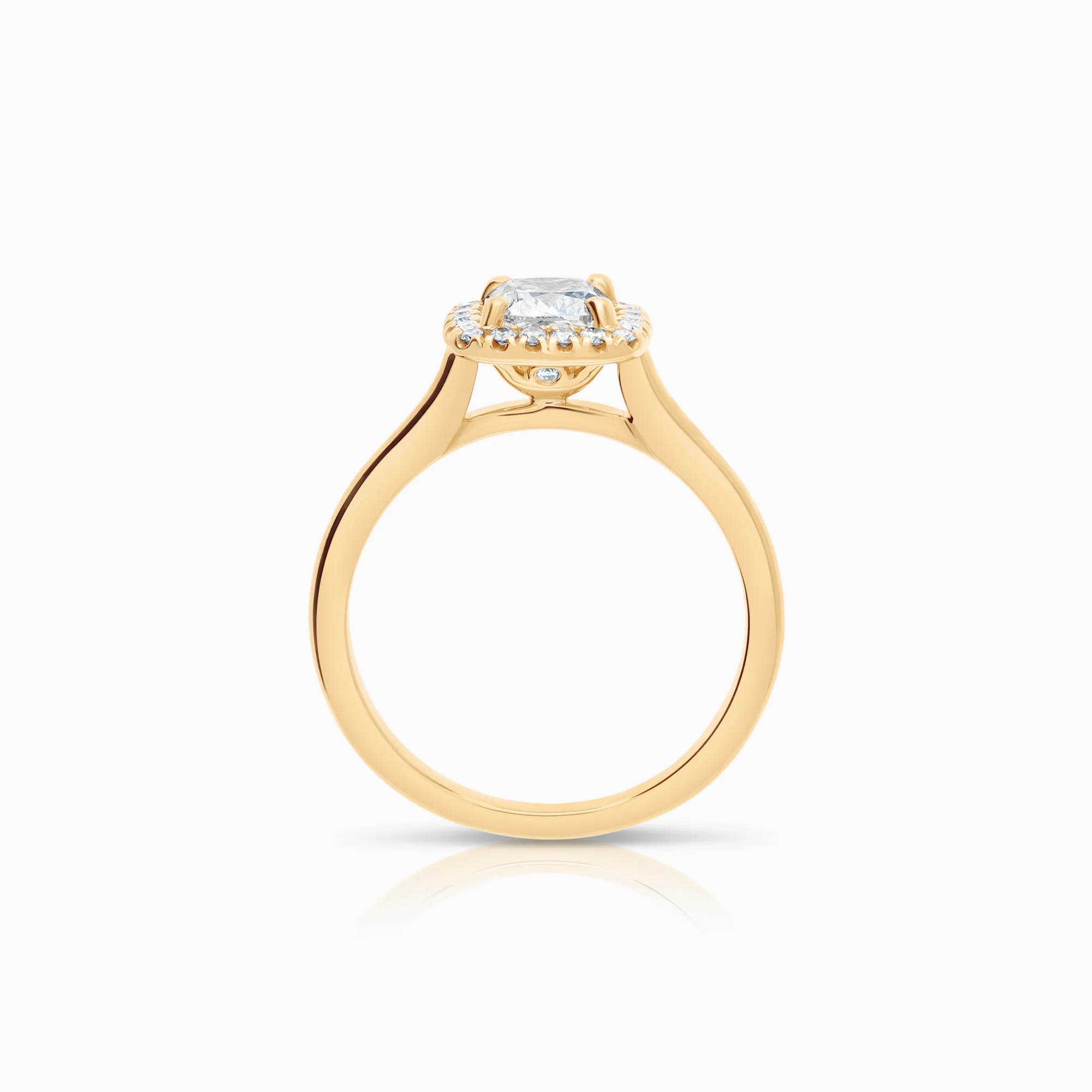 Engagement ring halo 1.21ct 18K gold GIA certificate - Image 3