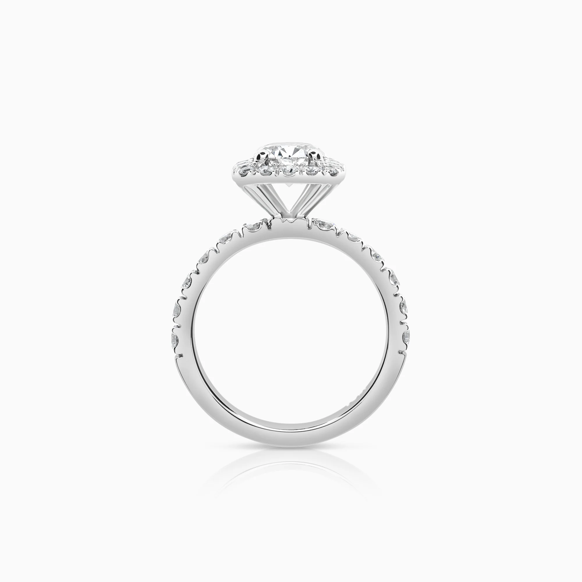 Halo ring 1.56ct 18K white gold - Image 2