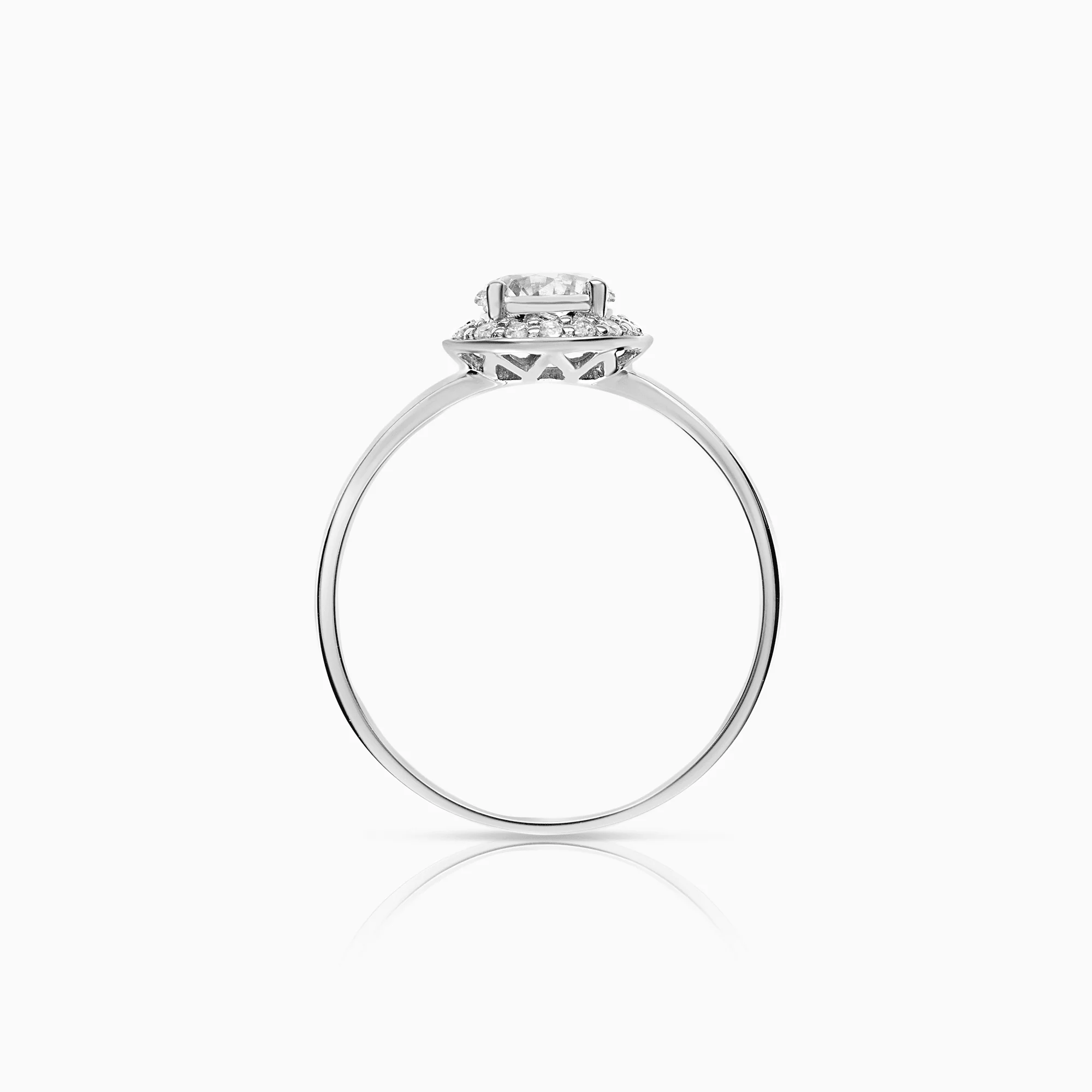 Halo ring cubic 2.10g 18K white gold - Image 2