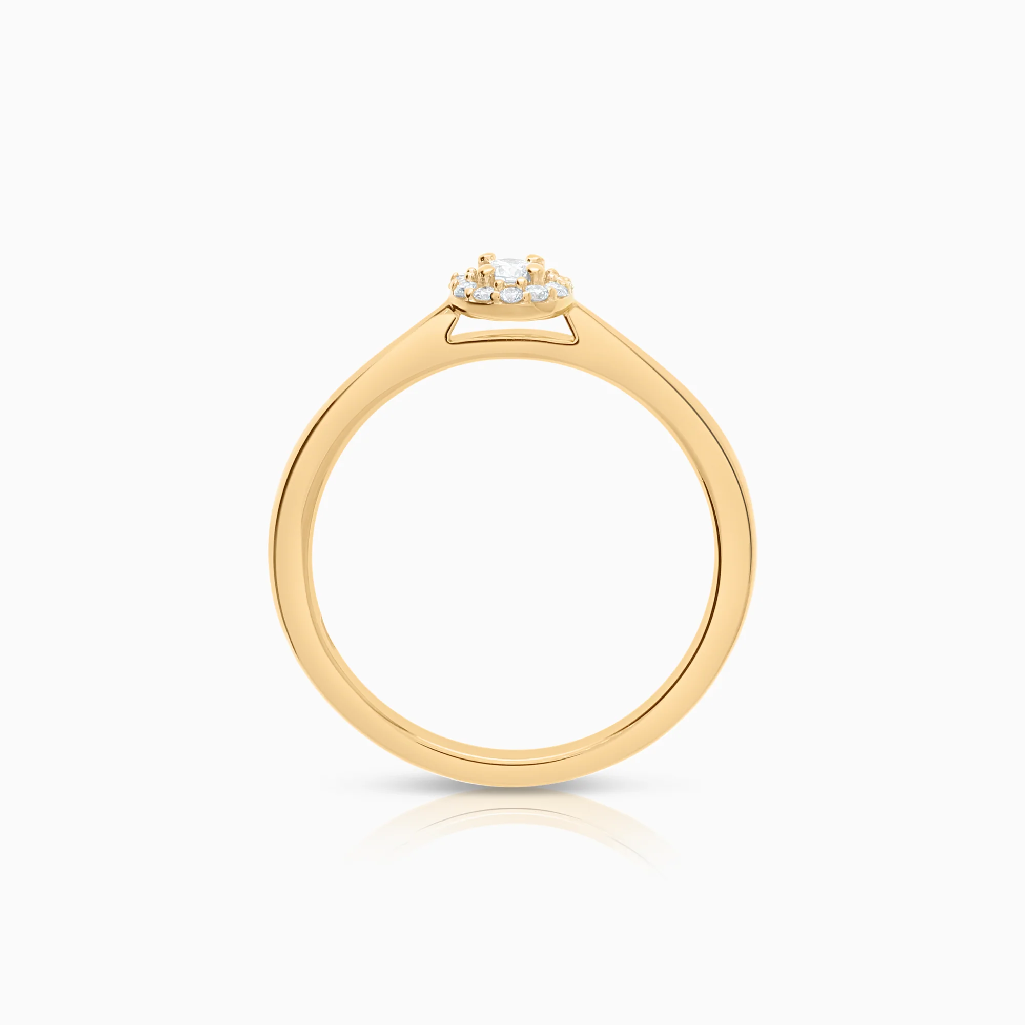 Halo ring diamonds 0.12ct 18K gold - Image 2