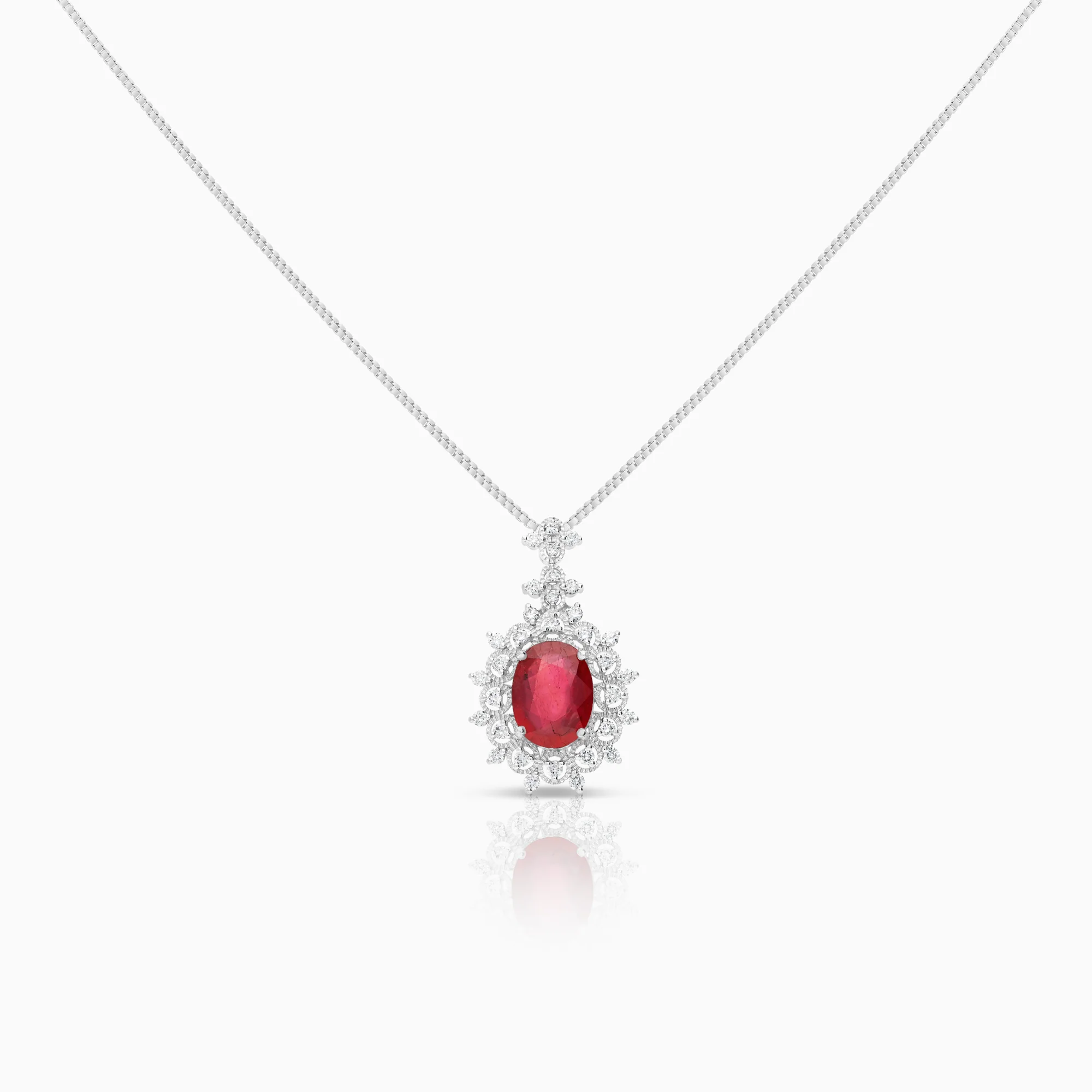 Diamond Necklace 0.32ct 18K White Gold