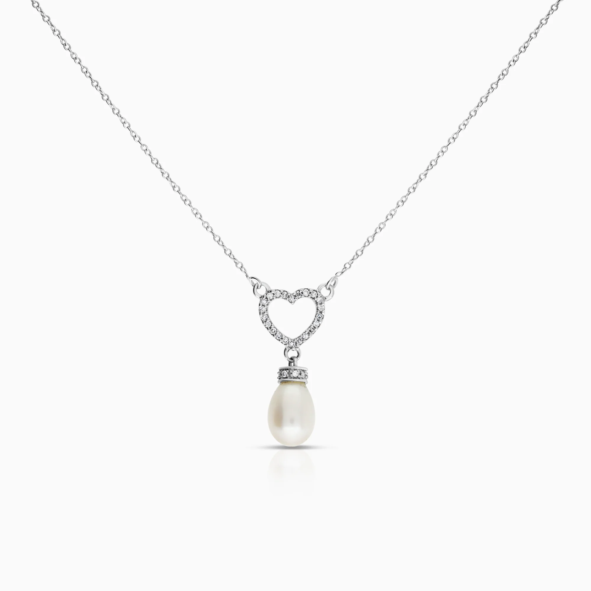 Necklace heart 3.61g 18K white gold
