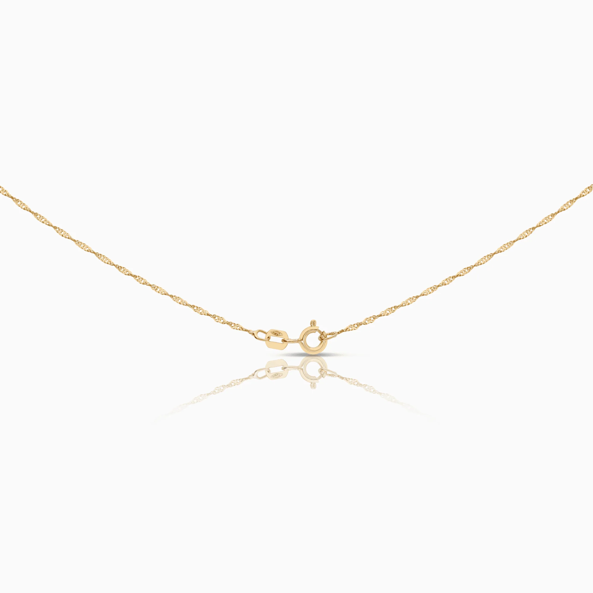 Necklace with diamonds and gemstone pendant 0.36ct 18/14K gold - Image 2