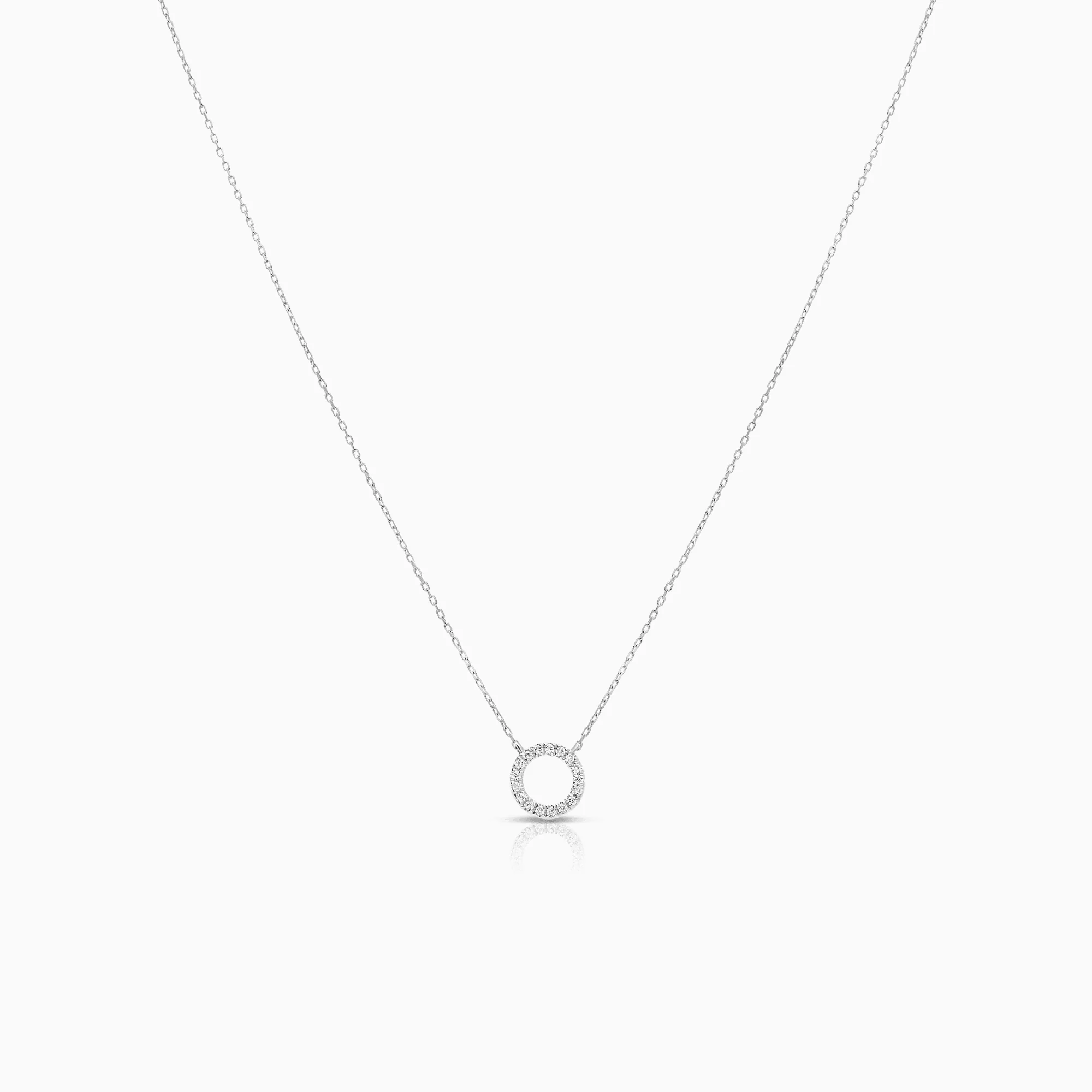 Necklace with diamond pendant 0.07ct 18K white gold