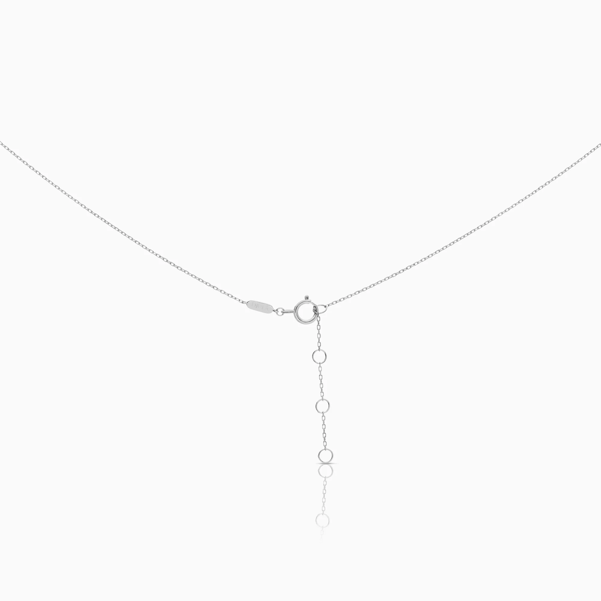 Necklace with diamond pendant 0.07ct 18K white gold - Image 2