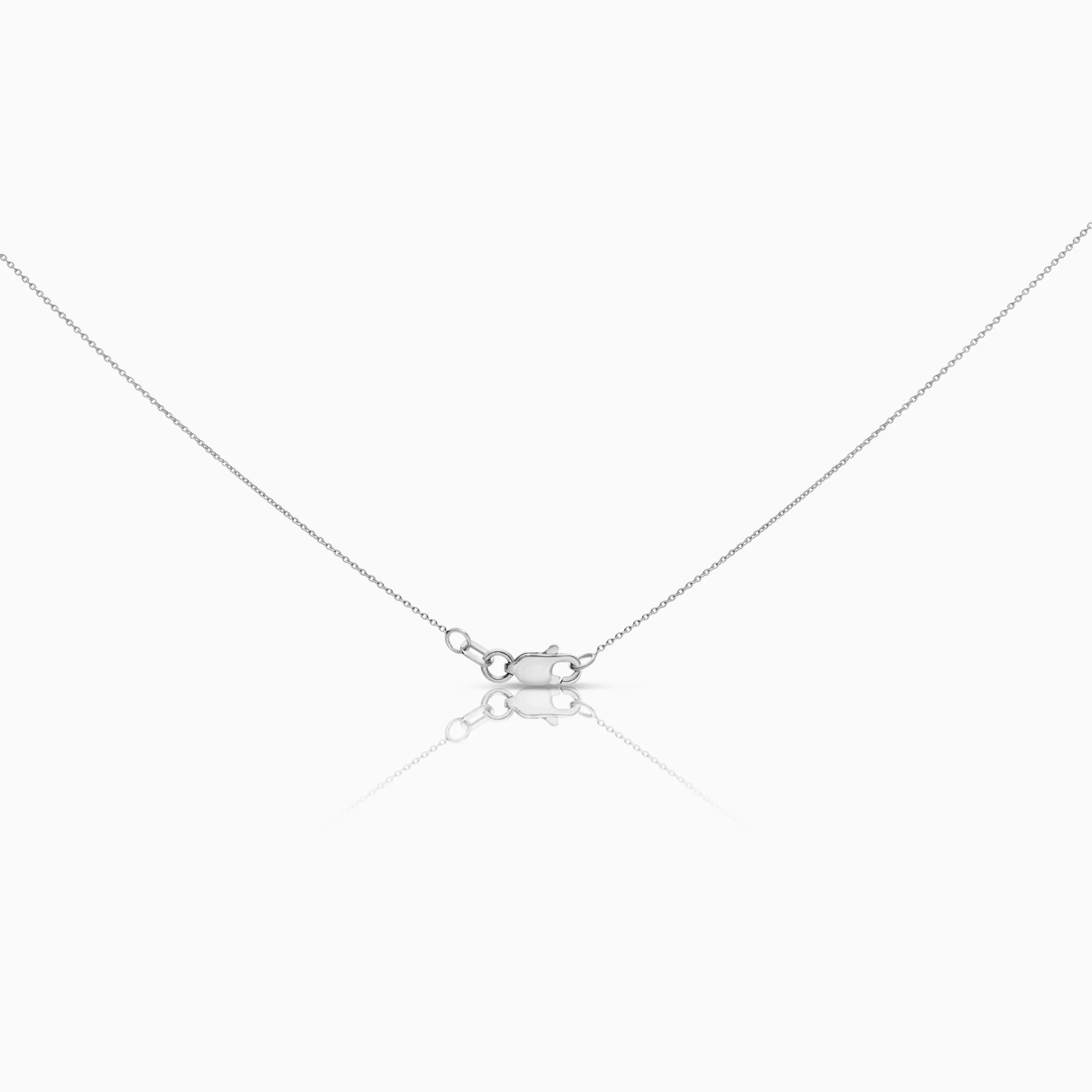 Necklace with diamond pendant 0.12ct 18K white gold - Image 2