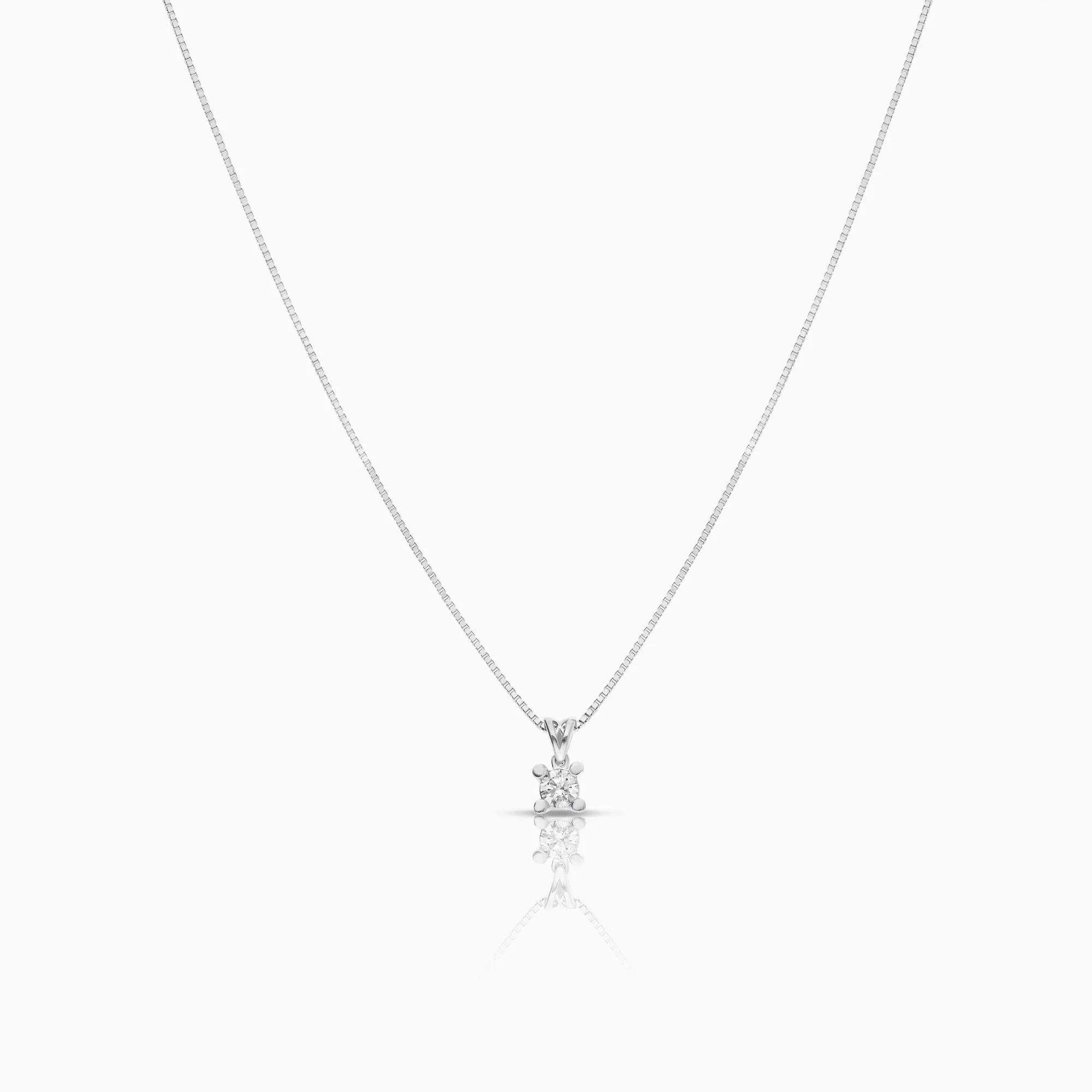 Necklace with diamond pendant 0.24ct 18K white gold