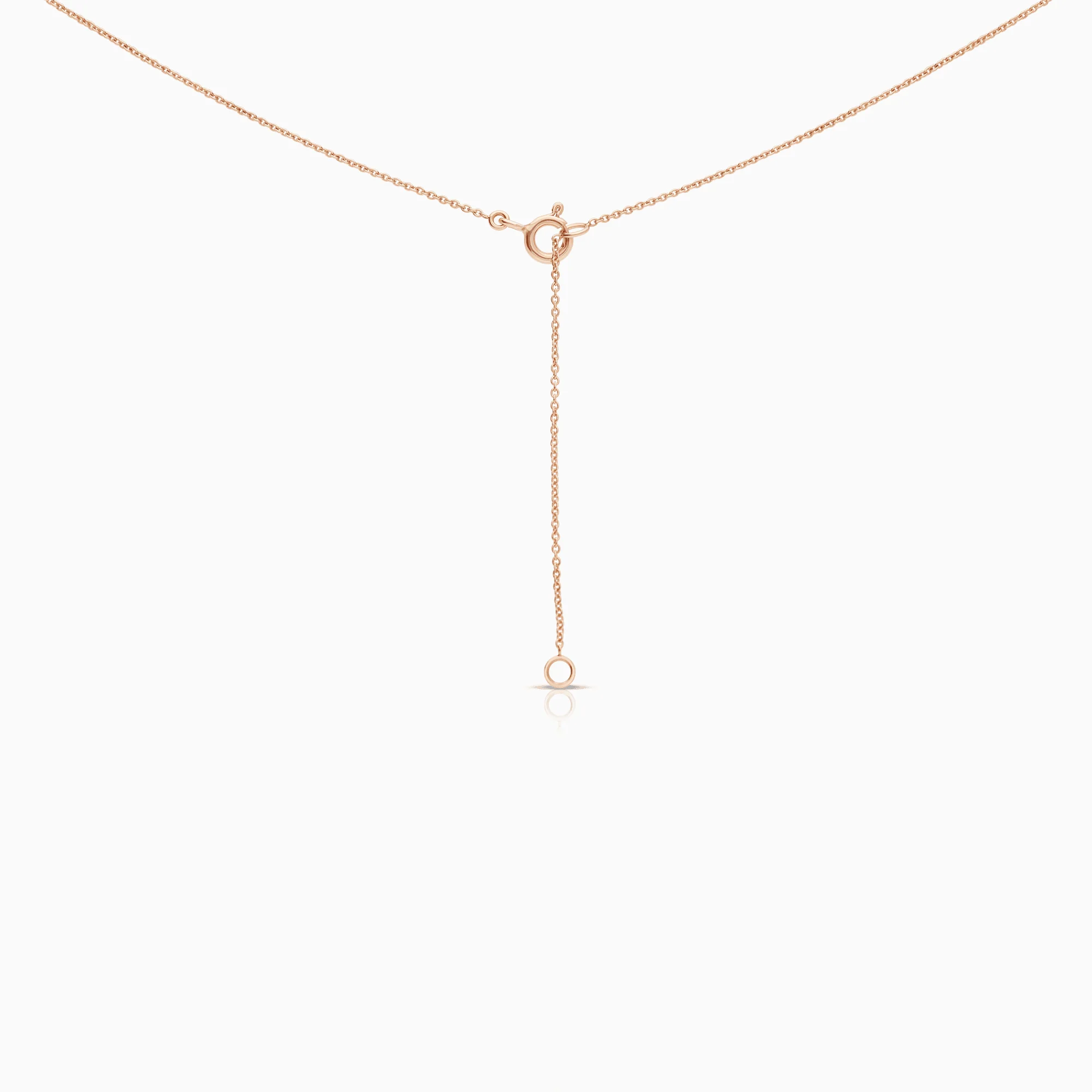 Necklace with halo pendant 0.11ct diamonds 14K rose gold - Image 2