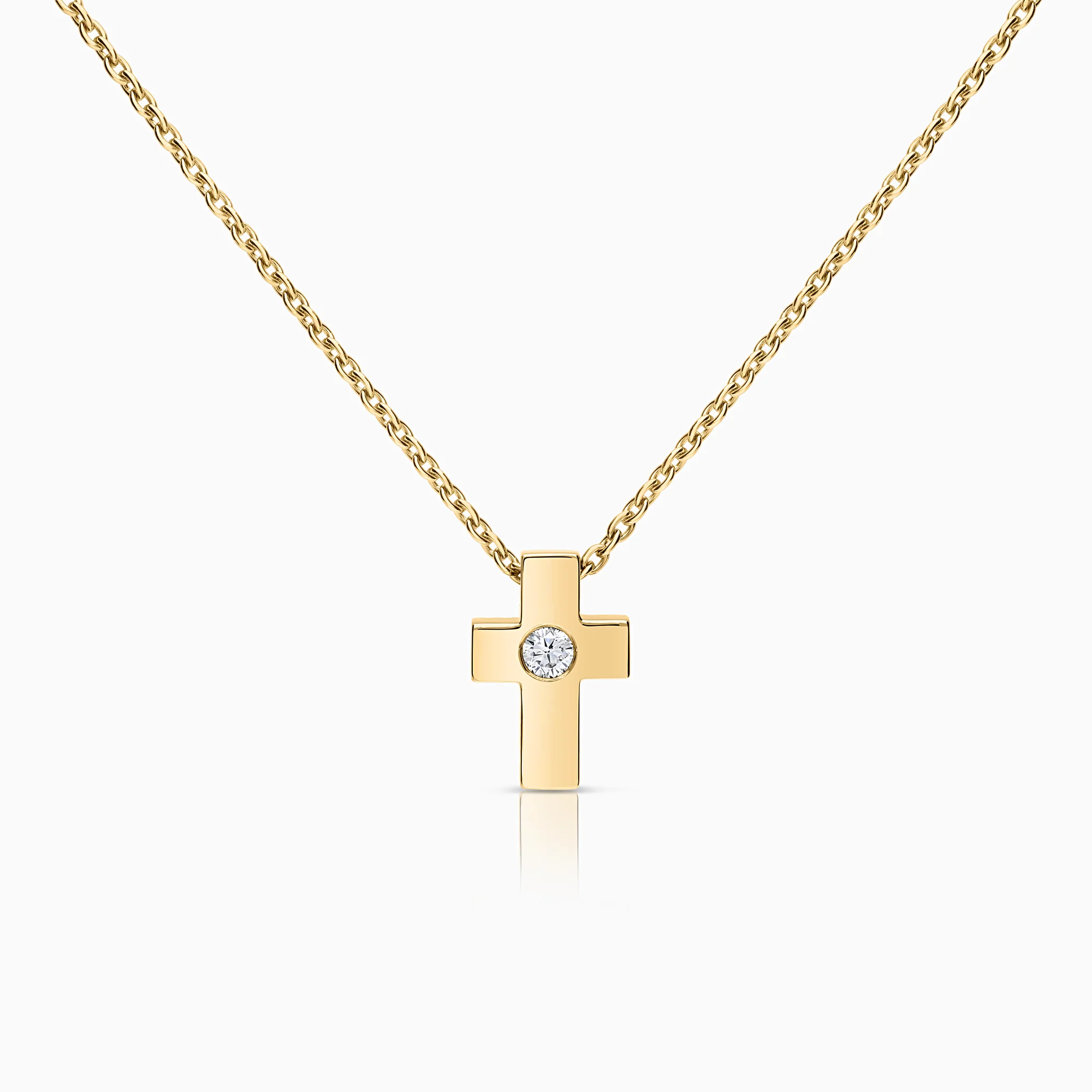 Necklace with cross pendant 0.50ct 18K gold