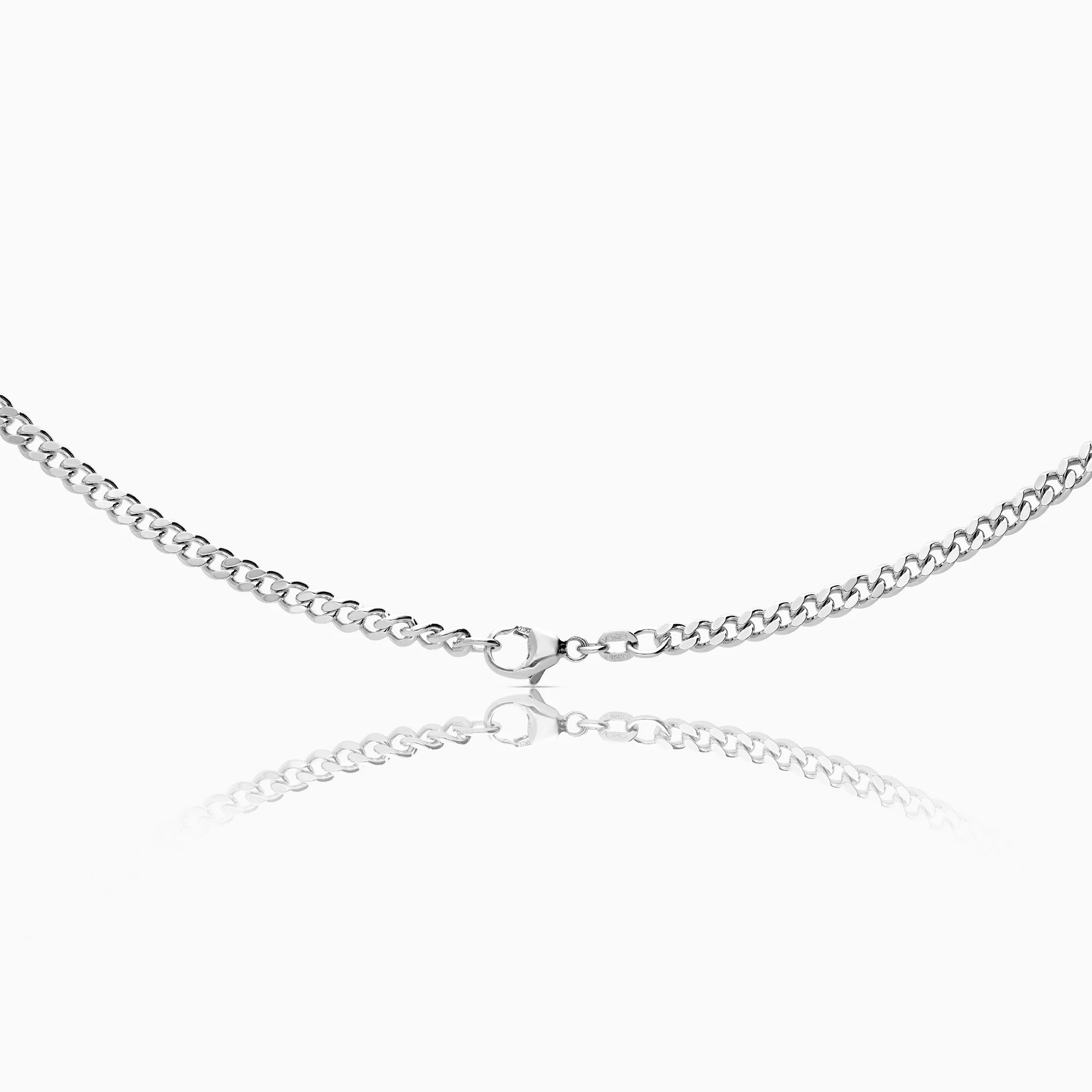 Curb necklace 25.06g 18K white gold - Image 2