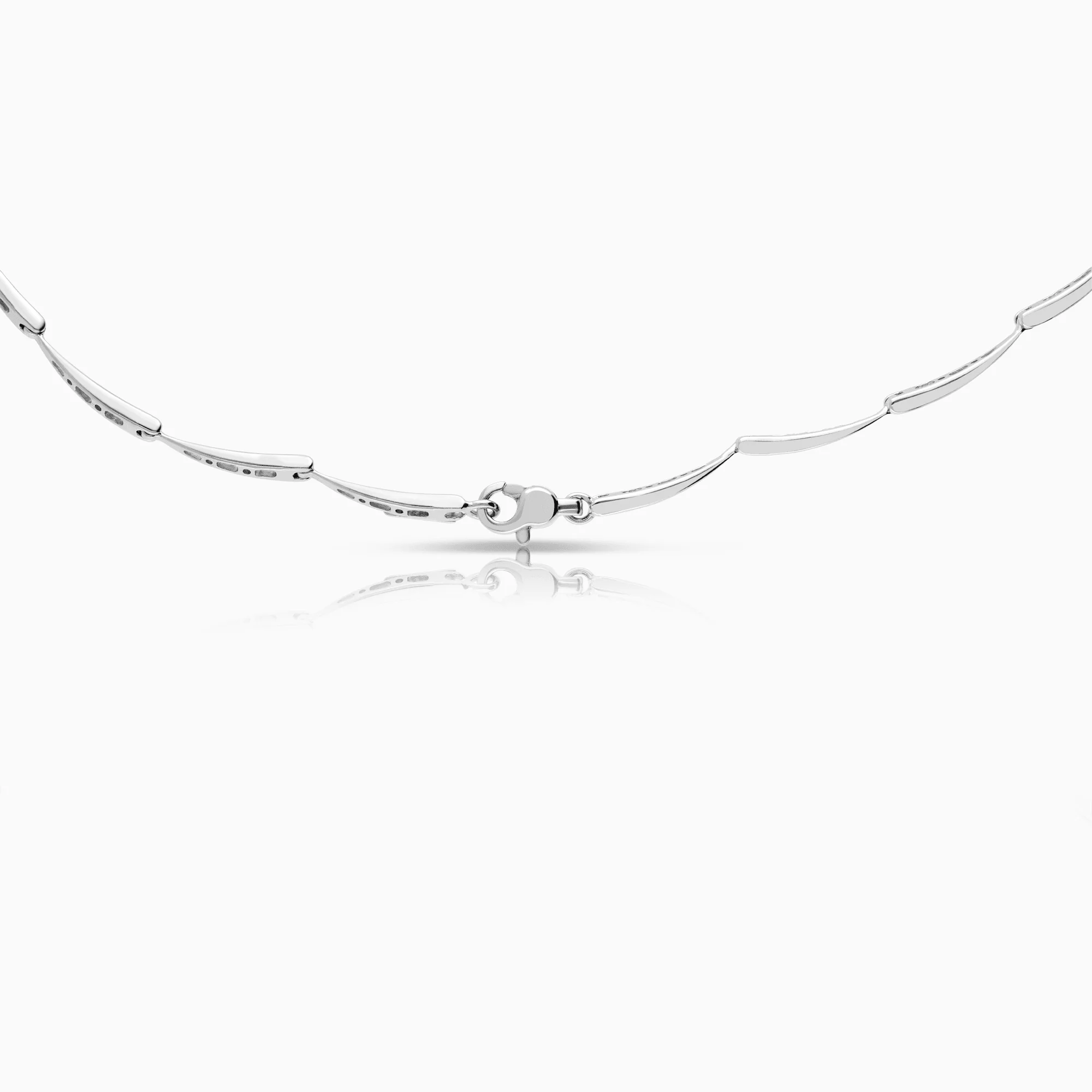Necklace white gold with stones 16.72g 18K - Image 2