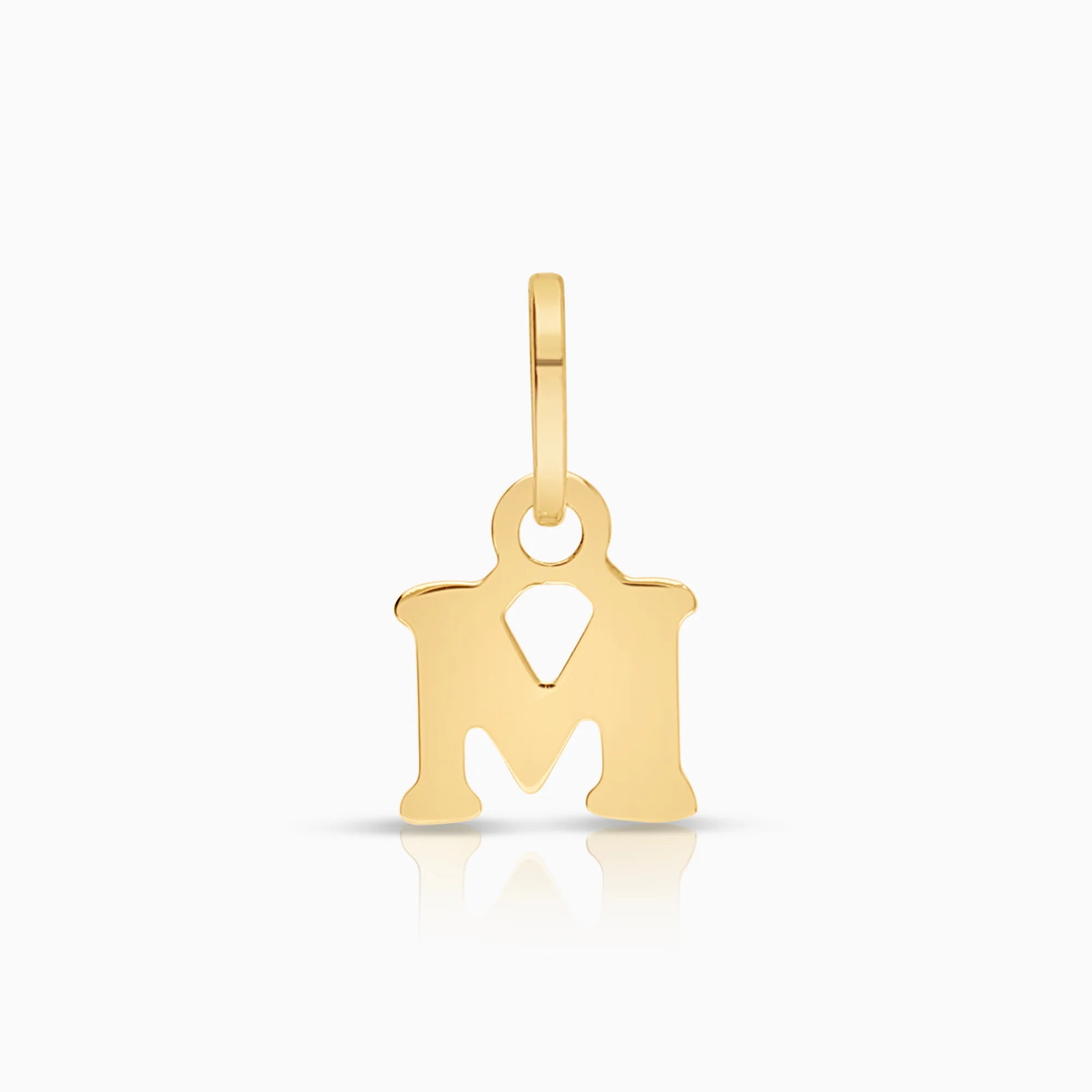 Letter M pendant 0.10g 18K gold