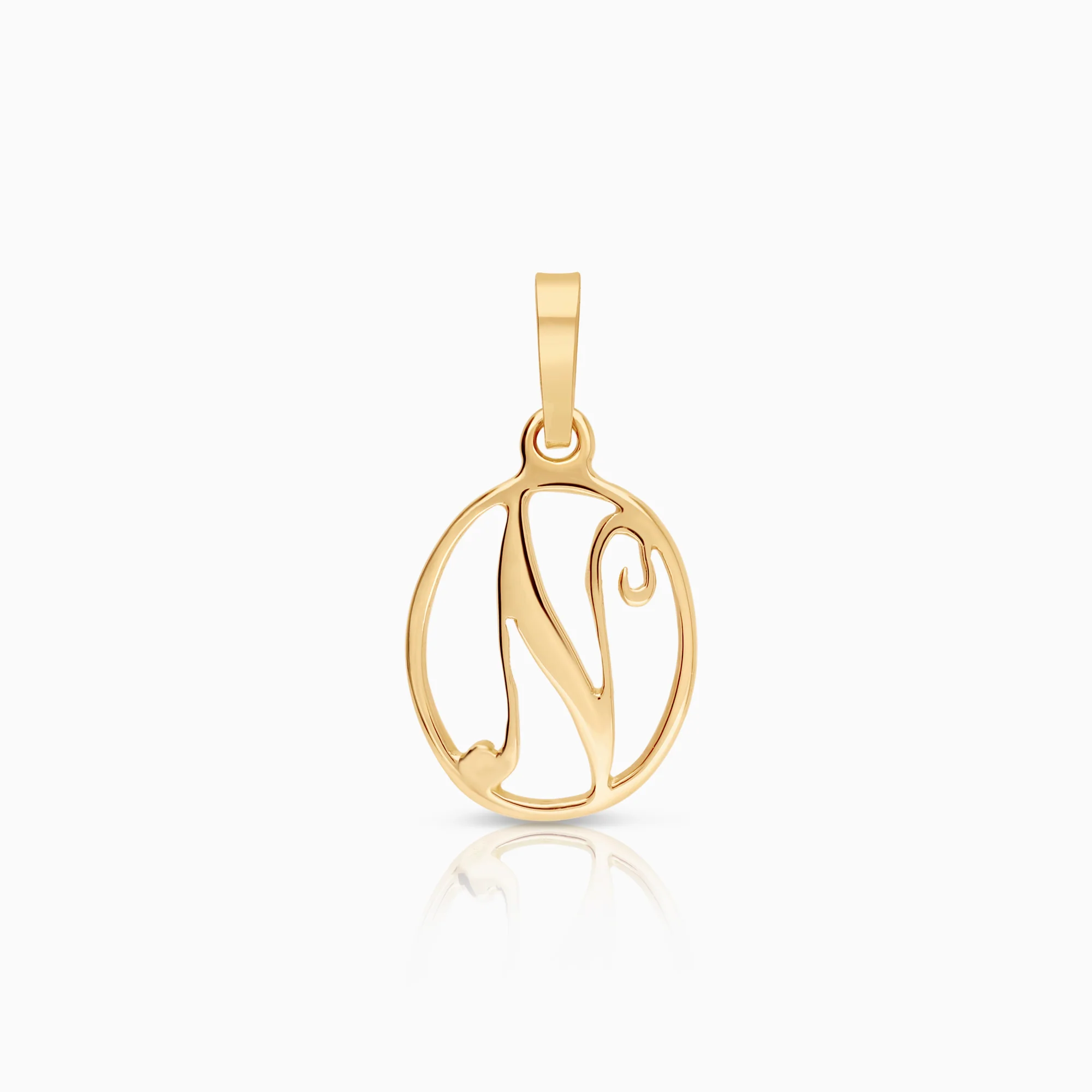 Letter N pendant 0.68g 18K gold
