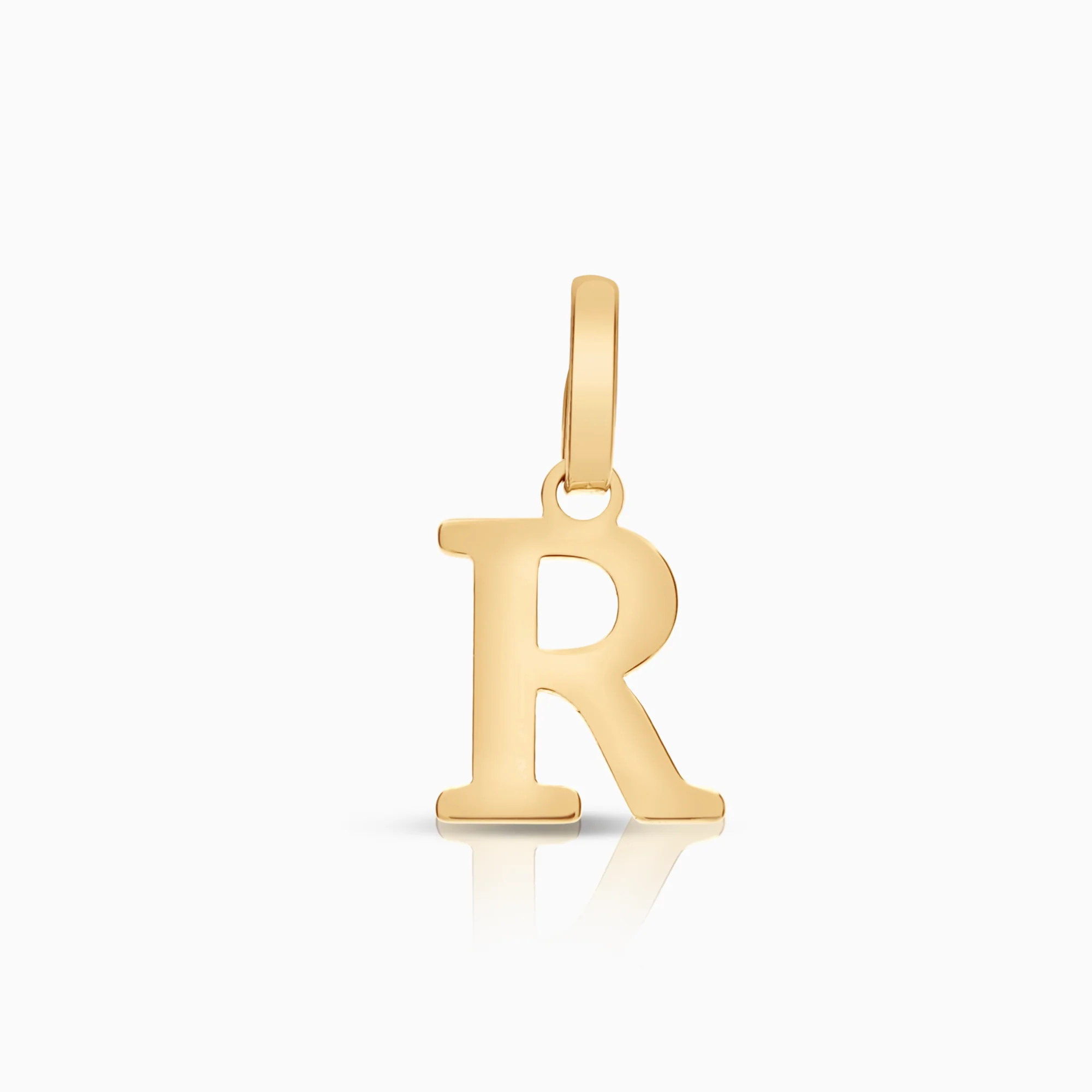 Letter pendant R 0.17g 18K gold