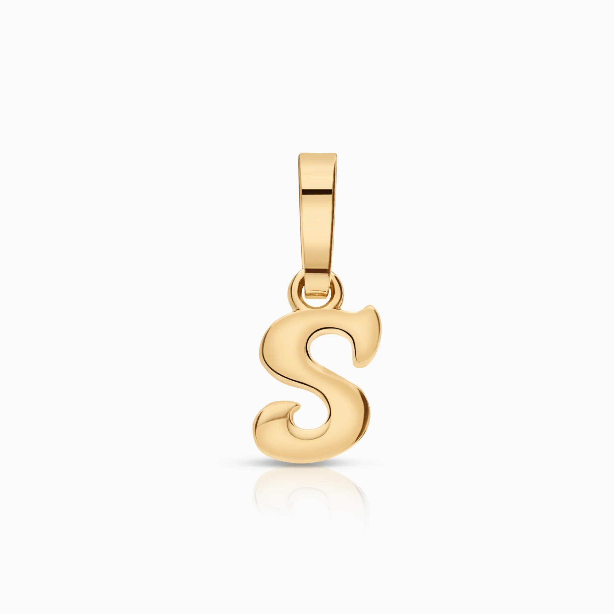 Letter S pendant 0.23g 18K gold