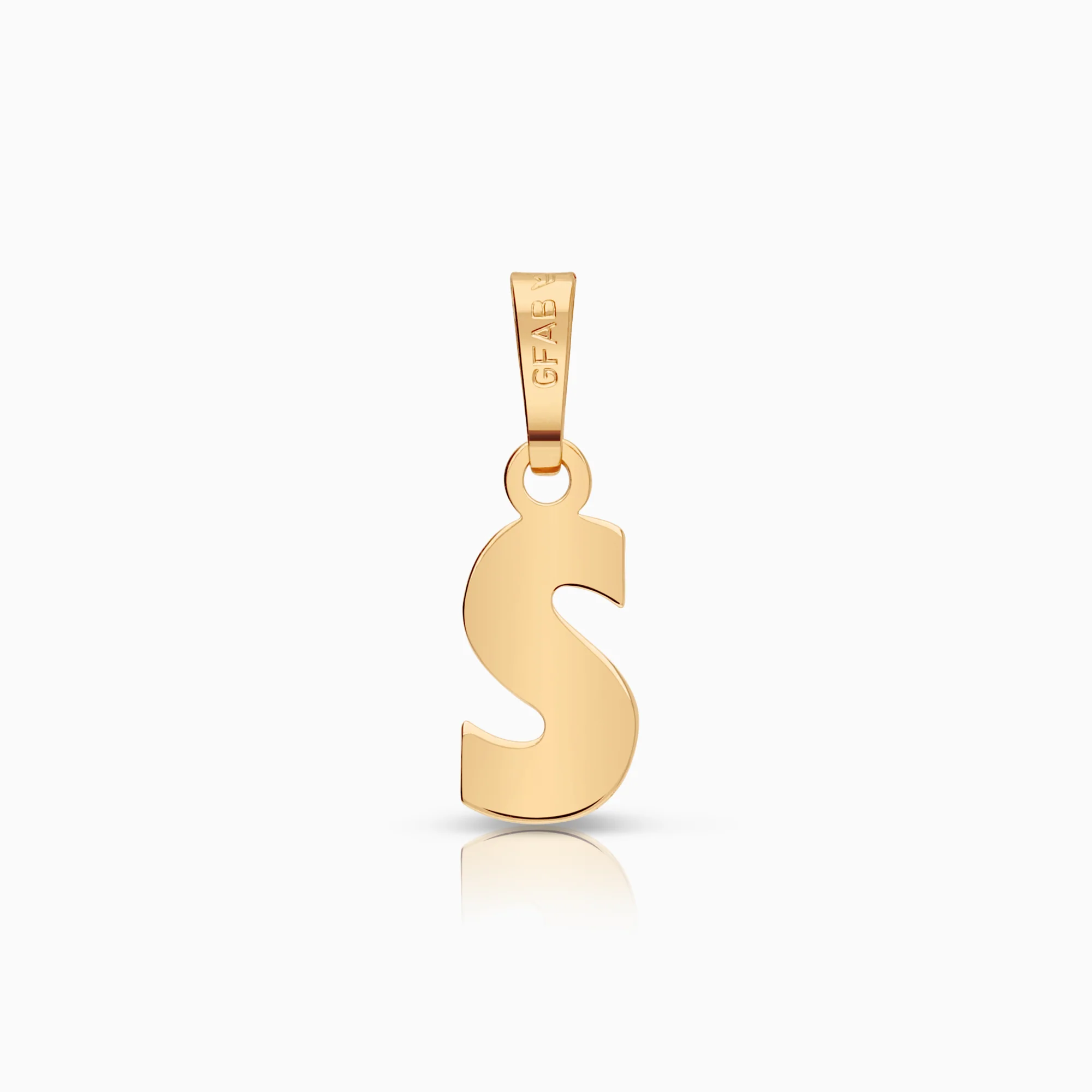 Letter S pendant 0.36g 18K gold