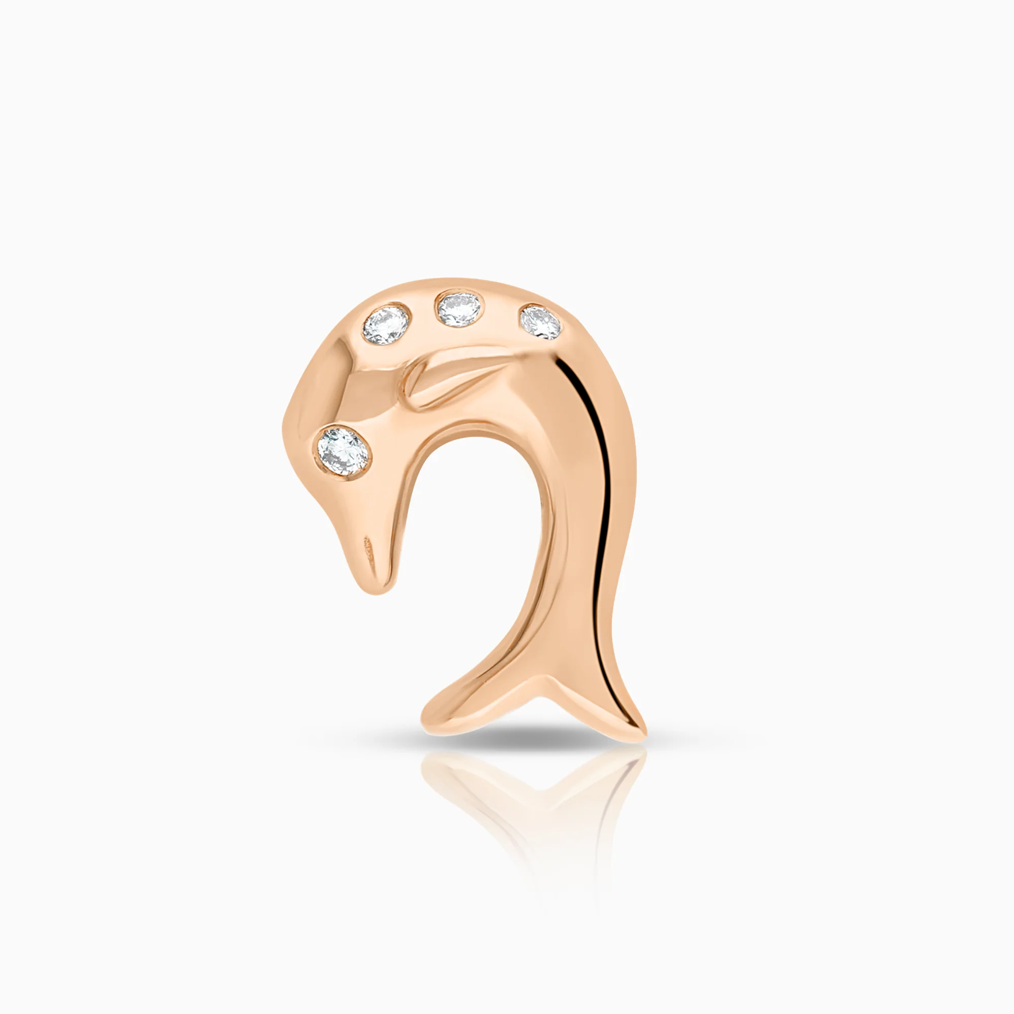 Dolphin pendant 0.05ct 18K rose gold
