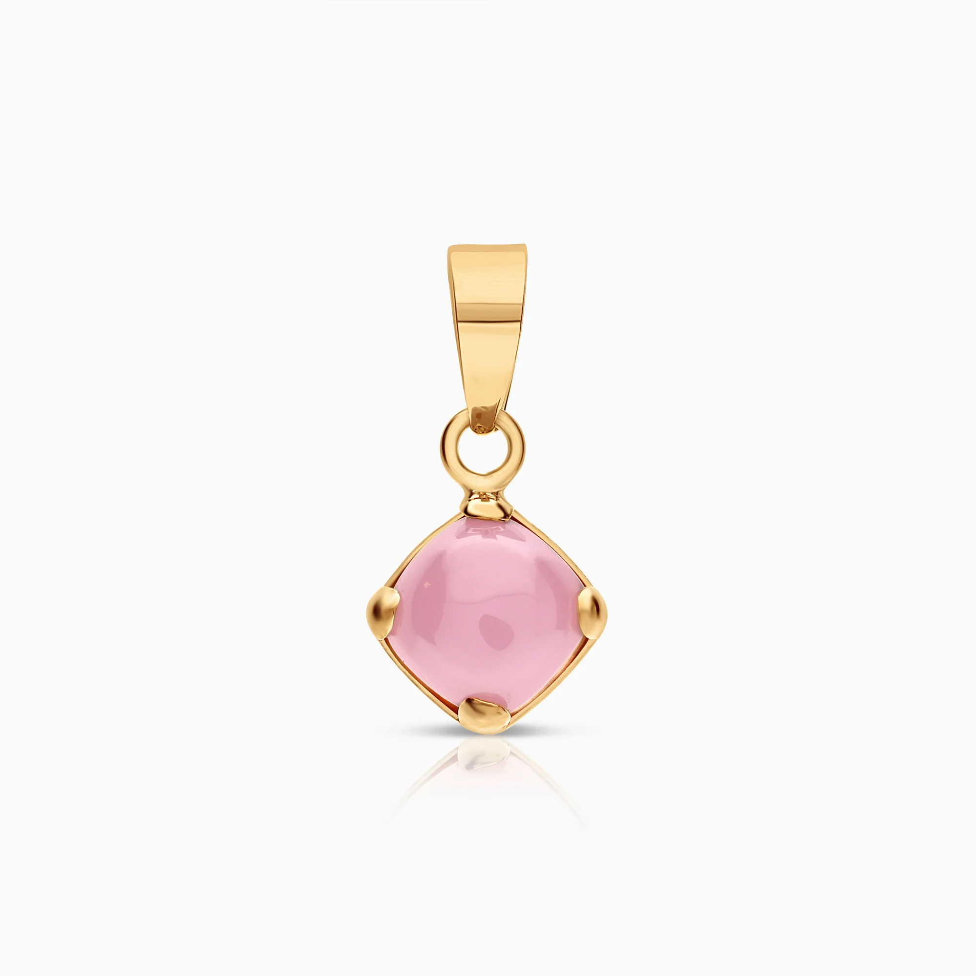 Pendant with pink stone, 0.77g, 18K gold.