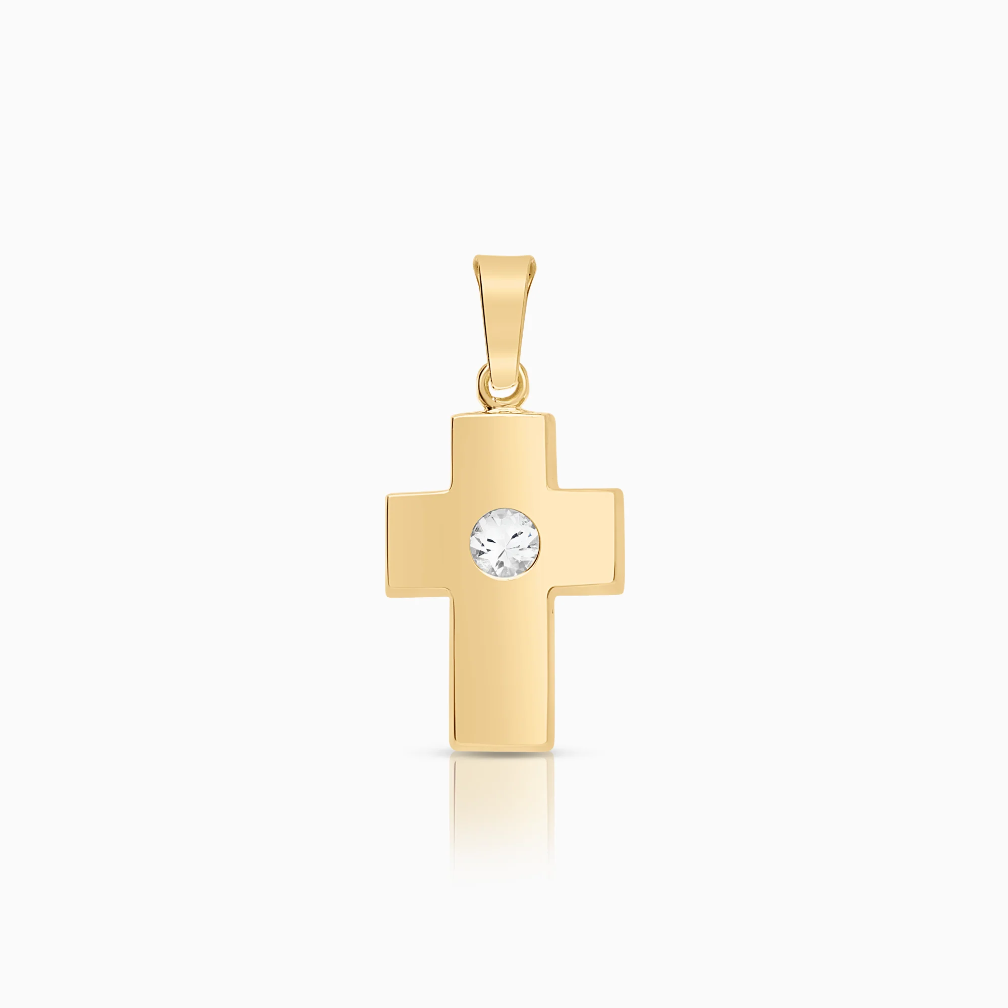 Cross pendant cubic zirconia 1.07g 18K gold