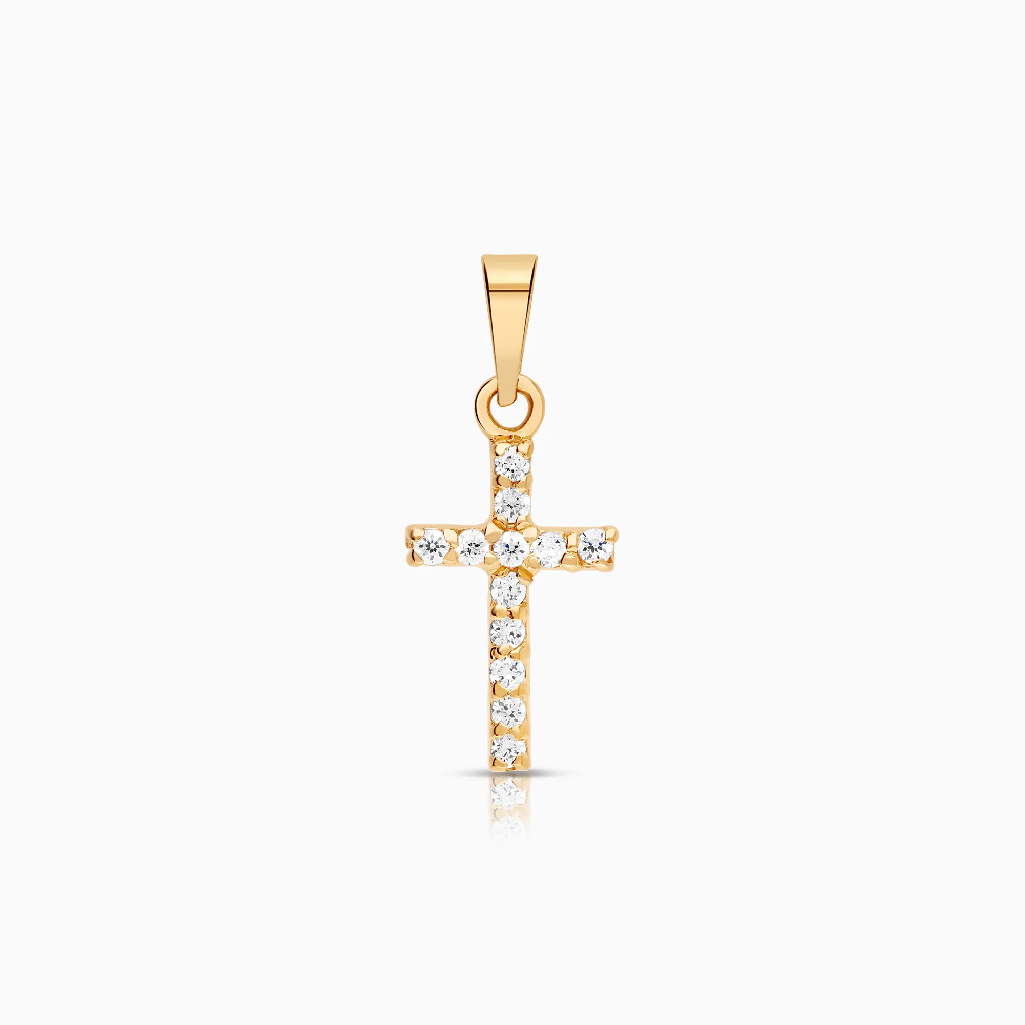 Cross pendant cubic zirconia 1.35g 18K gold