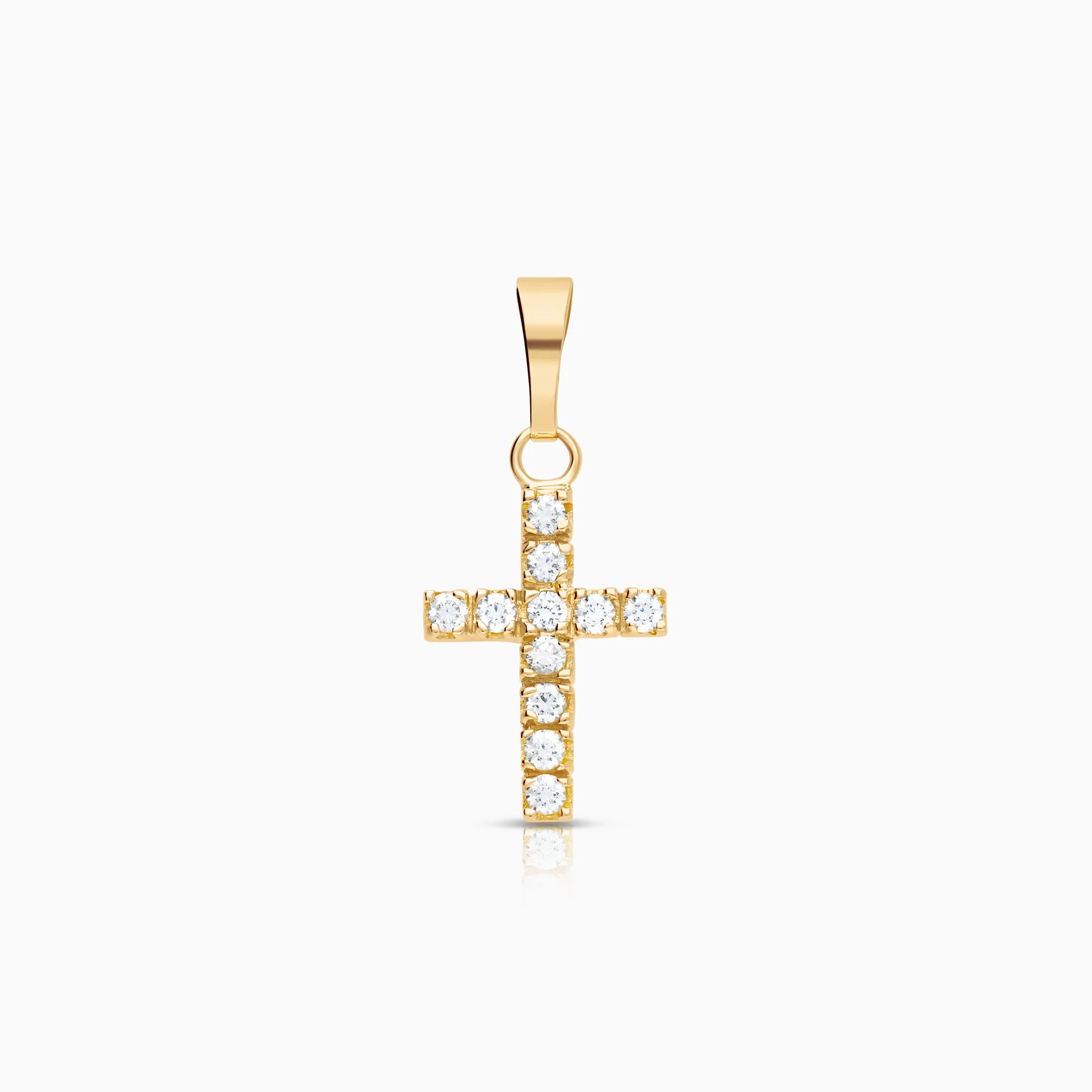 Cross pendant cubic zirconia 1.58g 14K gold