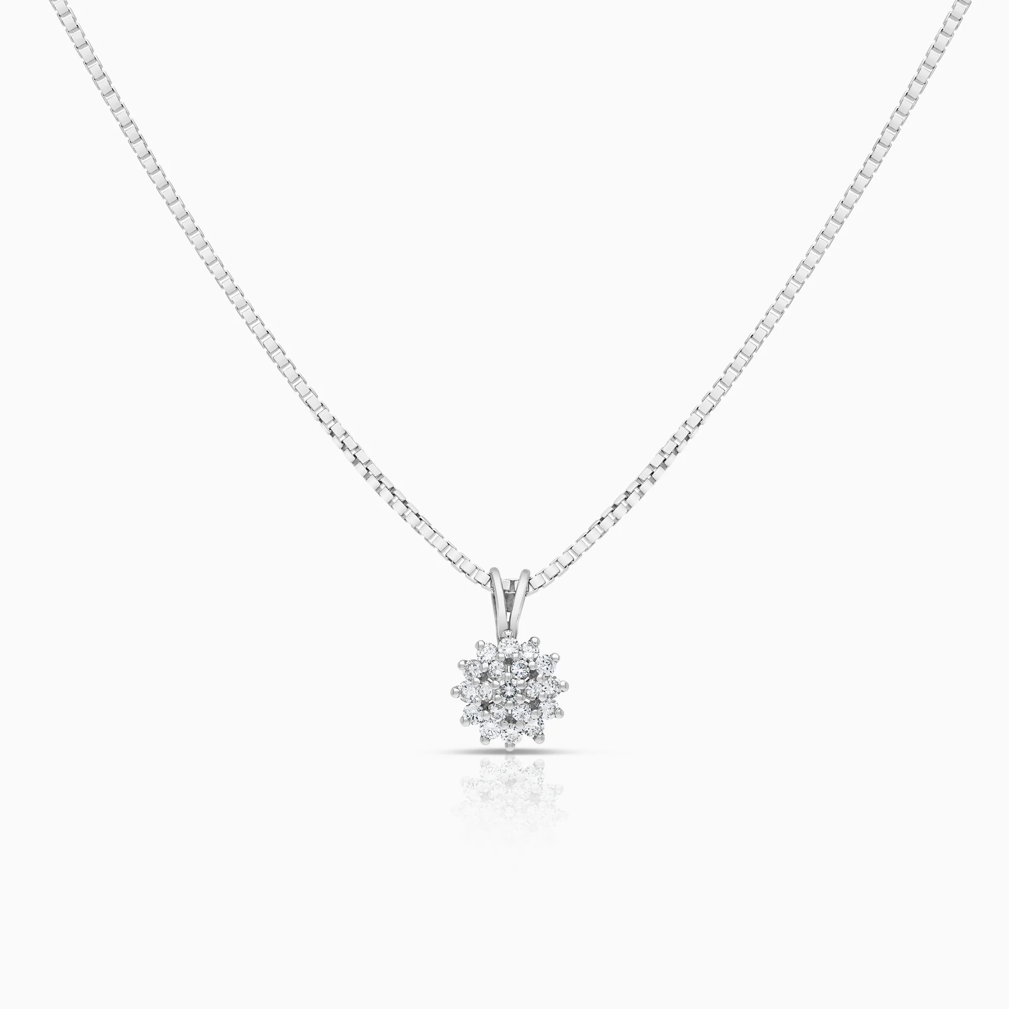 Necklace with diamond pendant 0.45ct 18K white gold