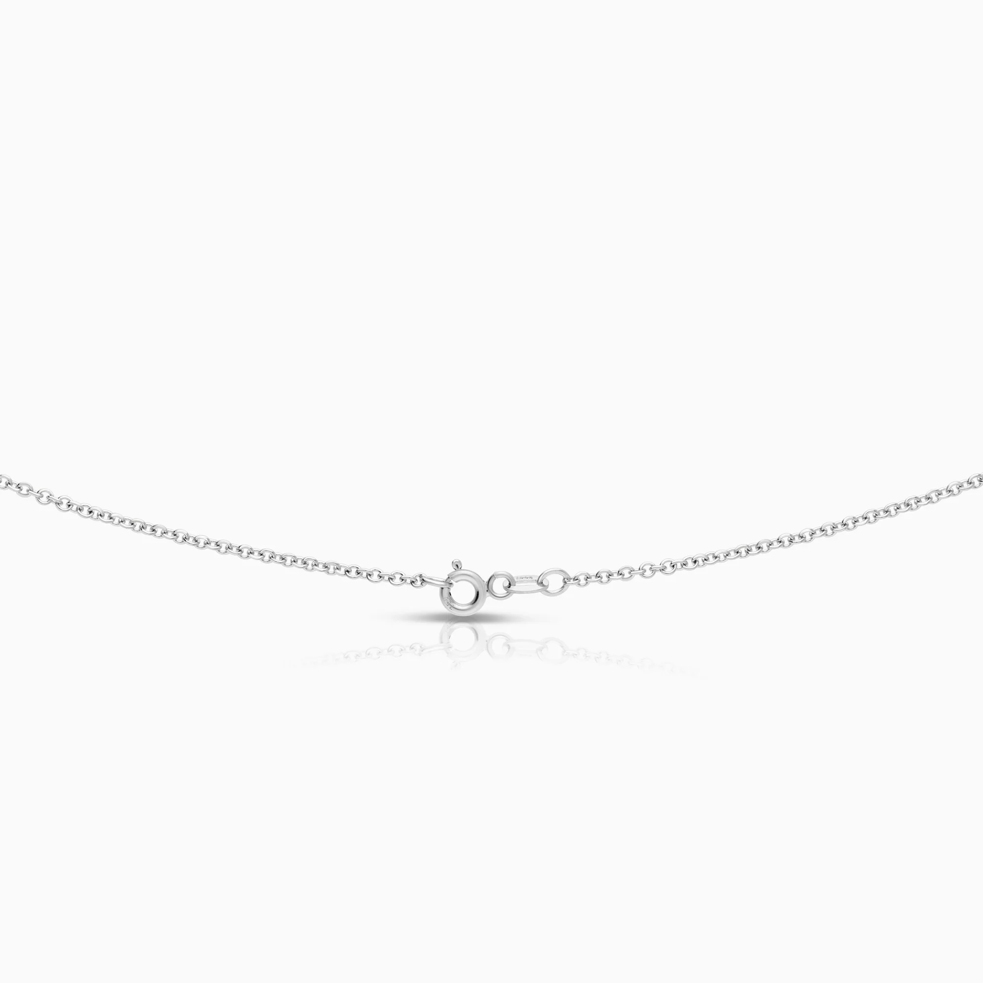 Necklace with diamond and sapphire pendant 18K white gold - Image 2