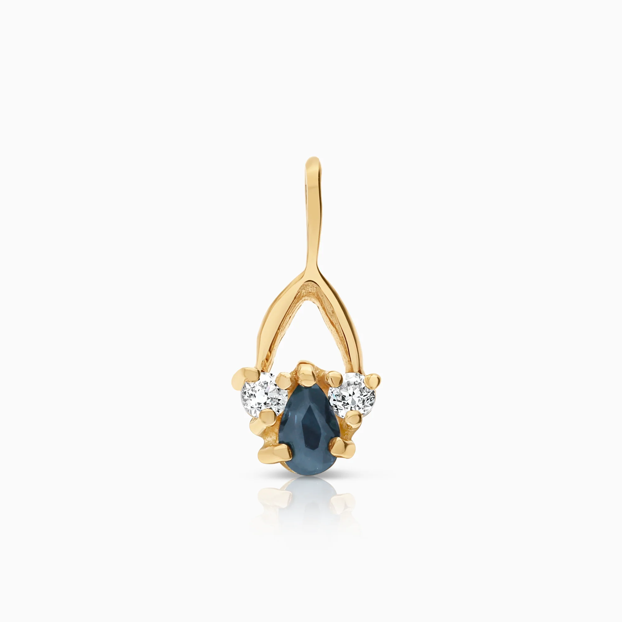 Pendant sapphire and cubic zirconia 0.68g 18K gold.