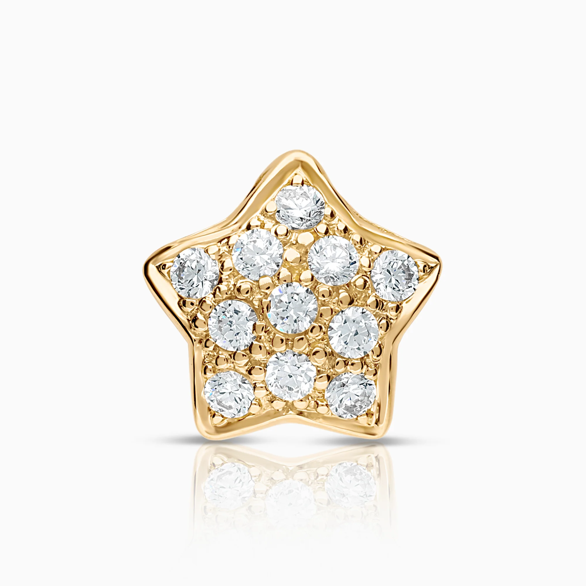 Star pendant cubic zirconia 1.12g 18K gold