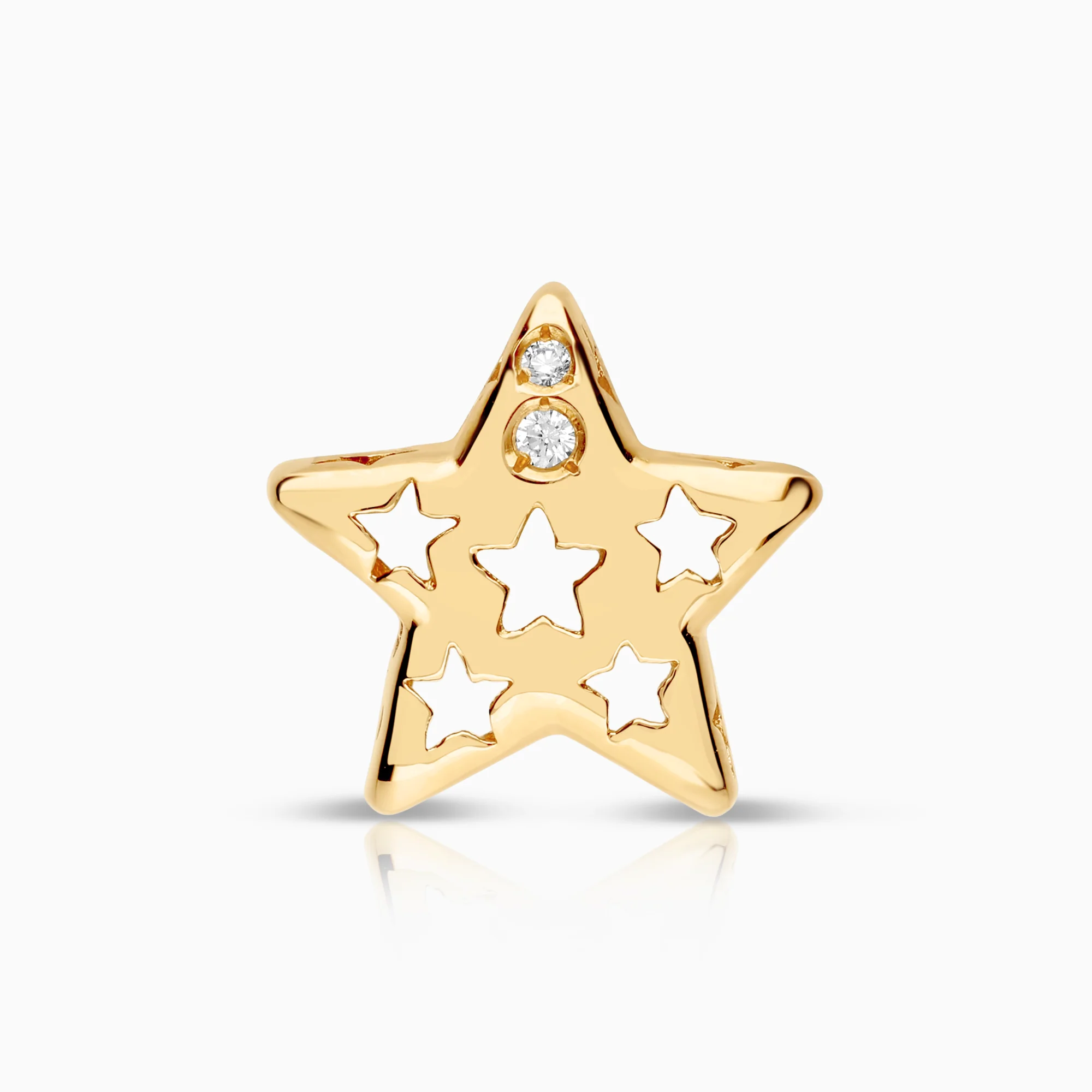 Star Pendant with Cubic Zirconia 1.20g 18K Gold