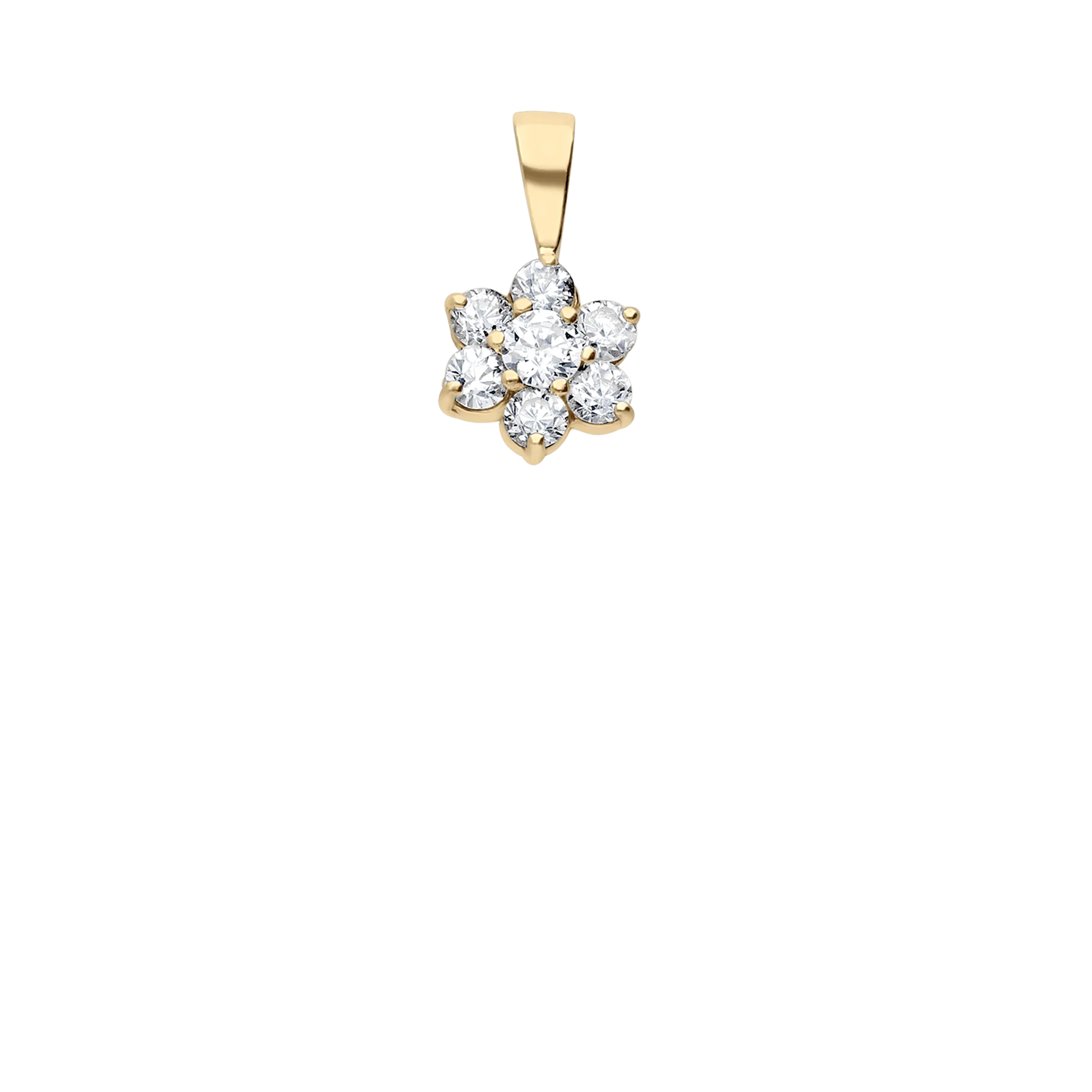 Flower Pendant with White Stones 0.70g 18K Gold - Image 2