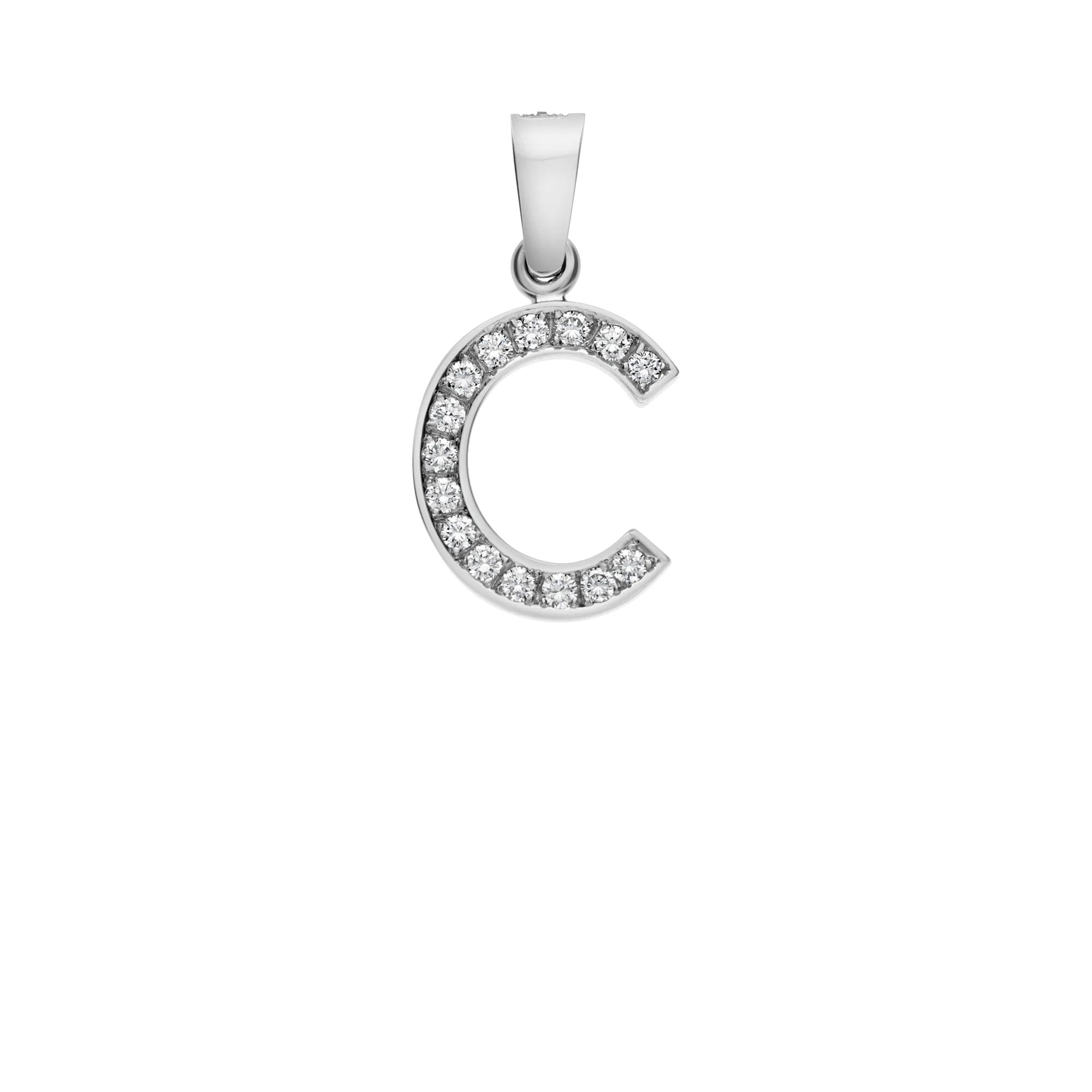 Letter pendant with diamonds 0.23ct 18K white gold - Image 2