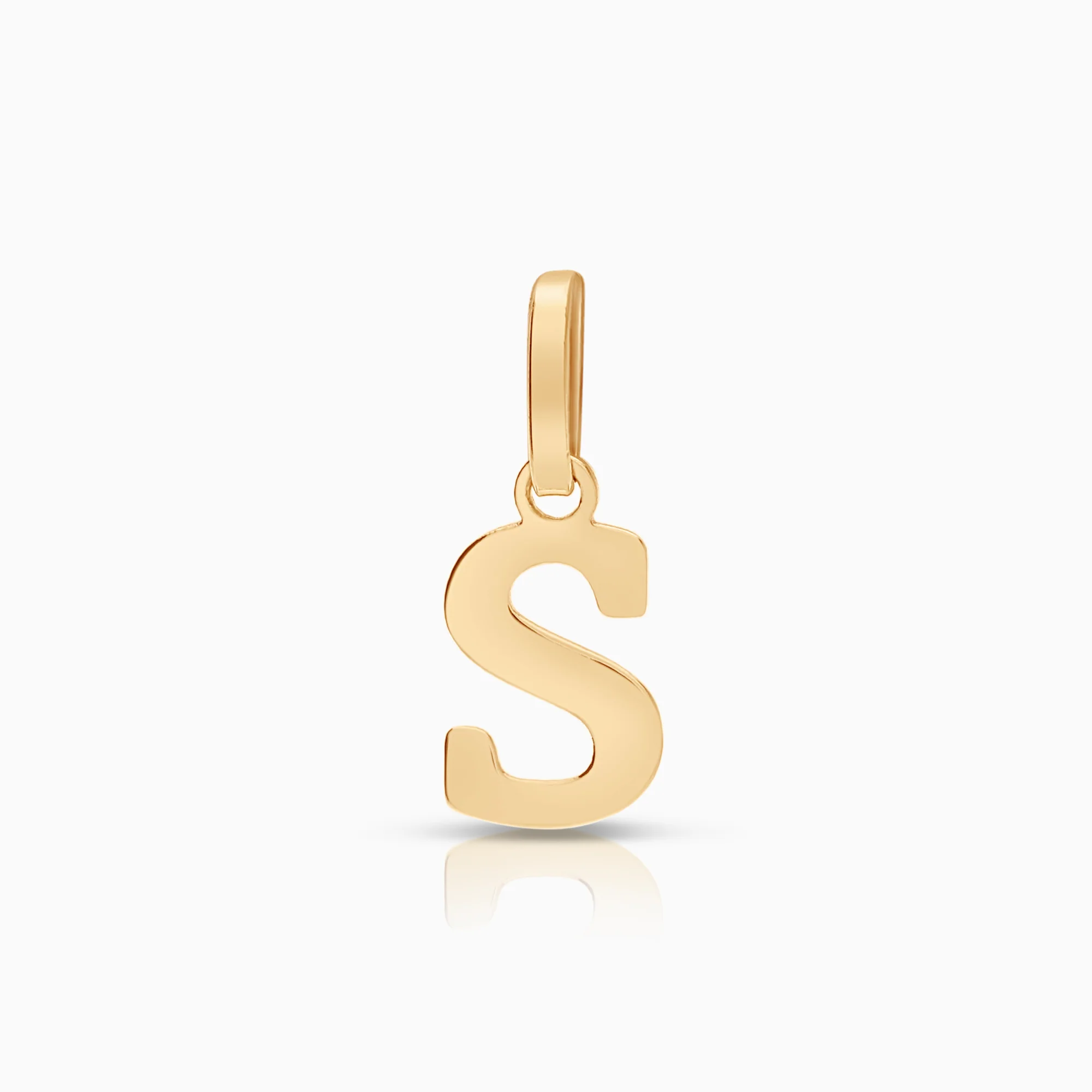 Letter S pendant 0.17 g 18K gold