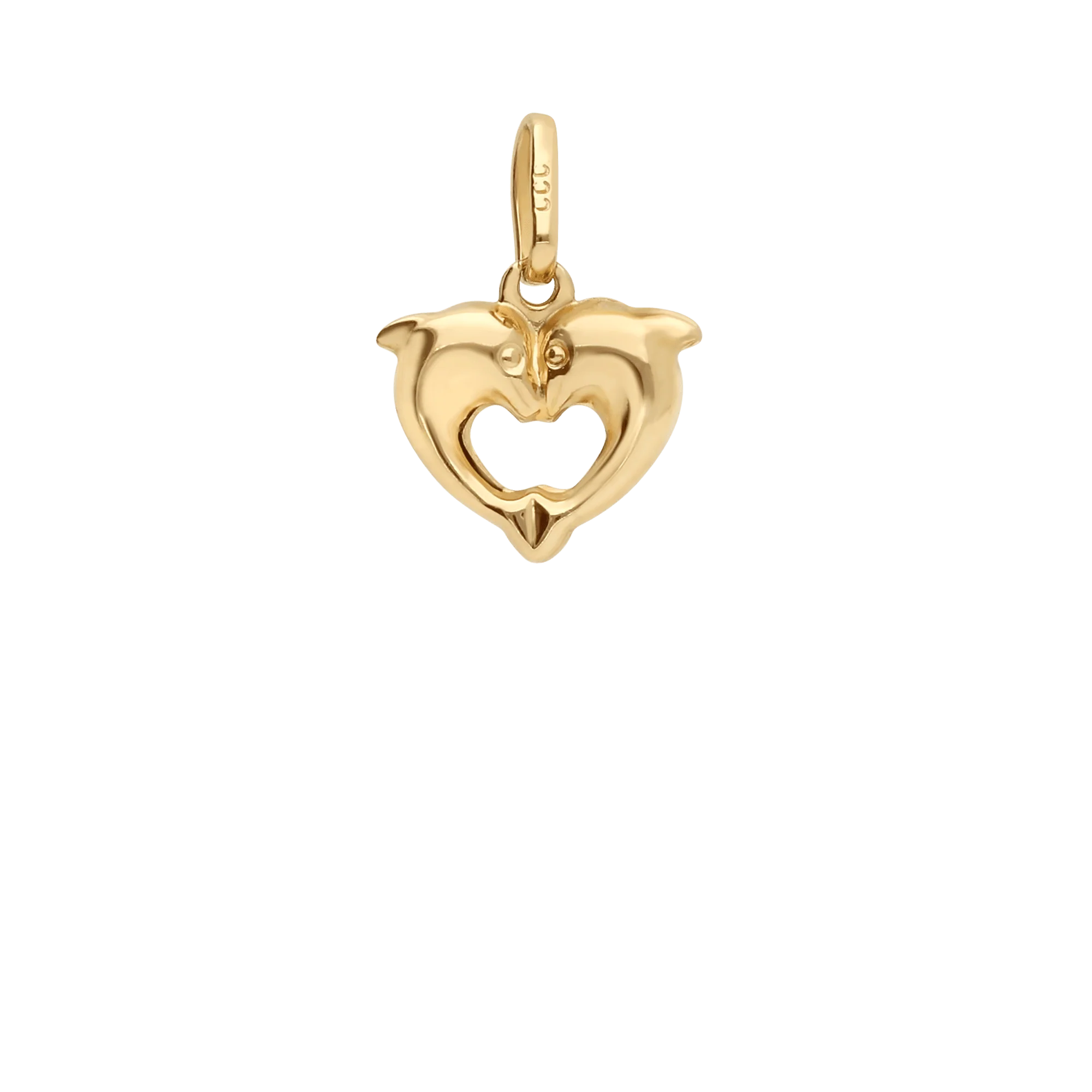 Dolphin heart pendant 0.42g 18K gold - Image 2