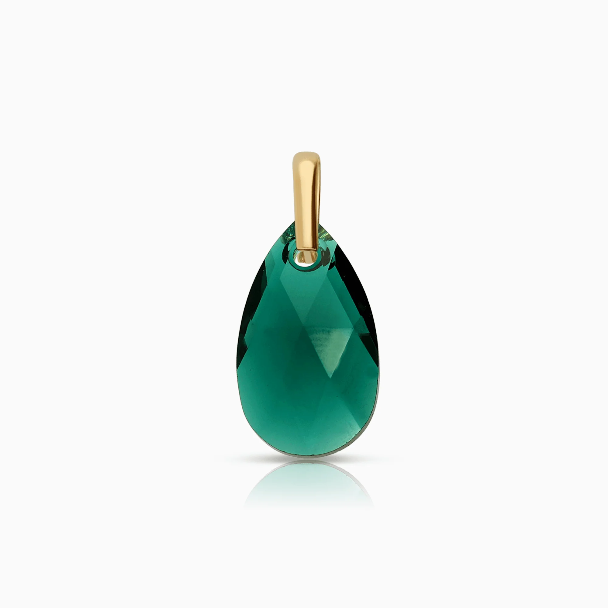Pendant with Green Stone 1.08g 14K Gold