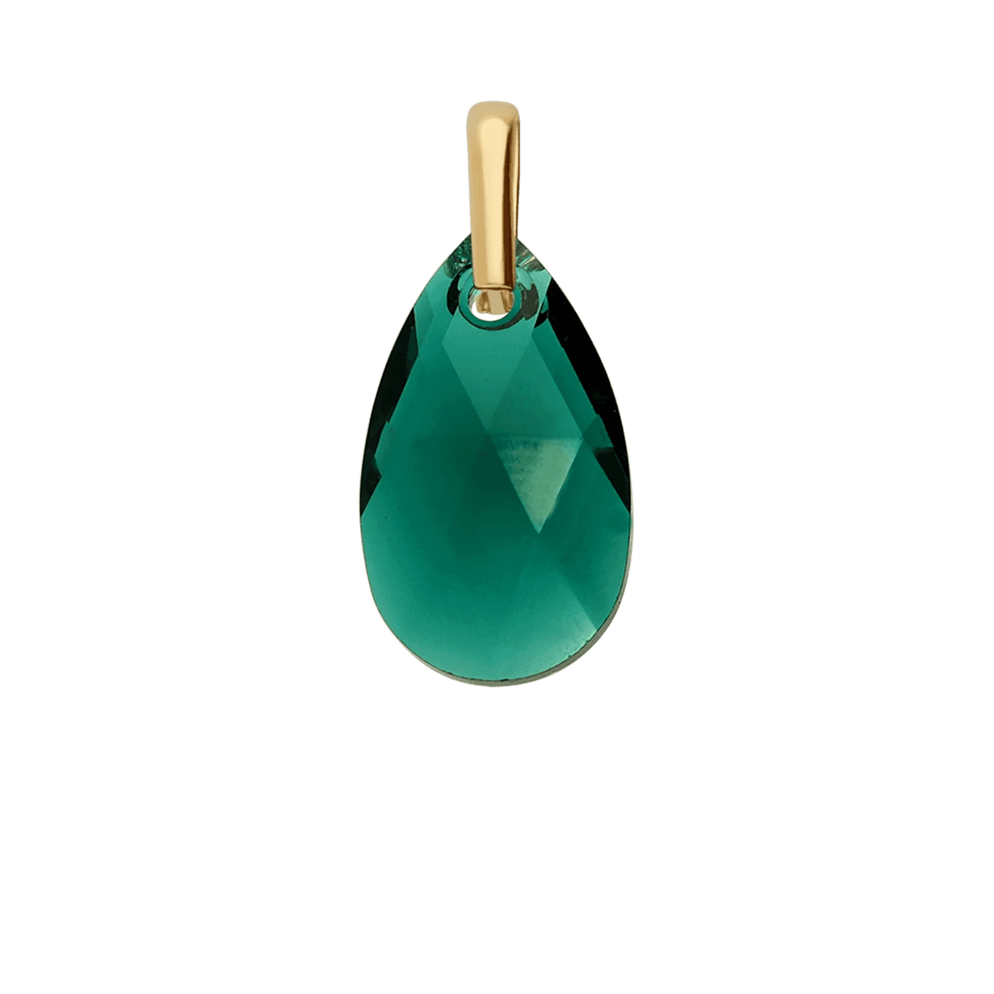 Pendant with Green Stone 1.08g 14K Gold - Image 2
