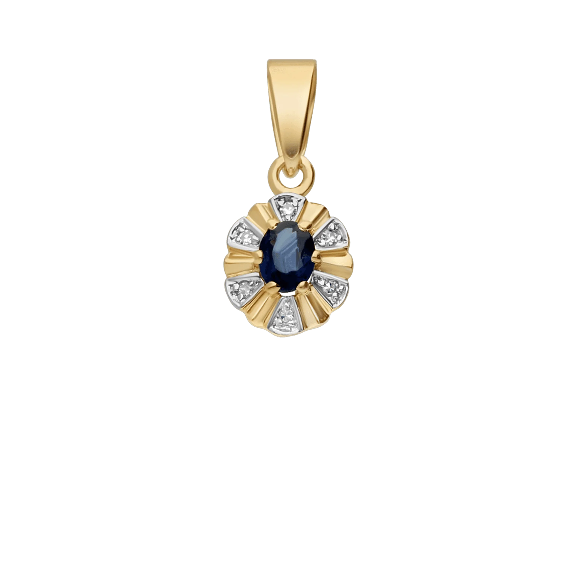 Halo pendant 0.18ct 18K gold - Image 2