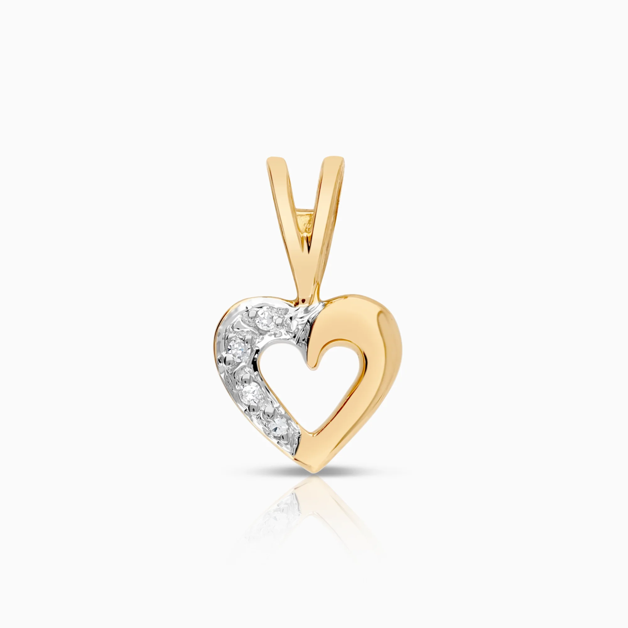Heart pendant 0.02ct 18K gold