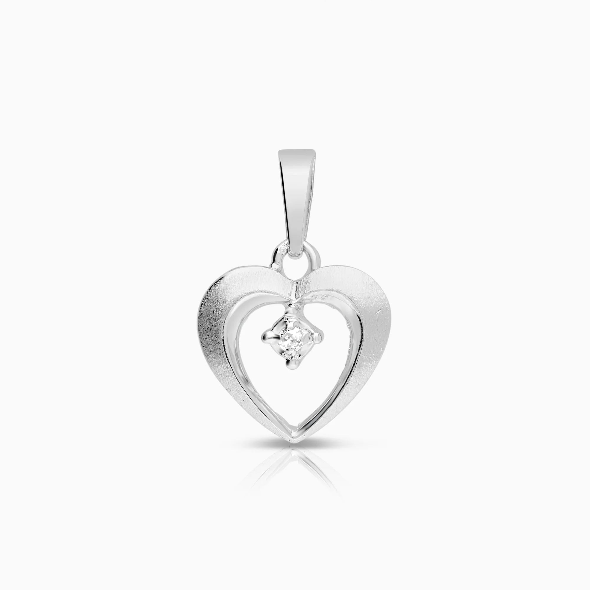 Heart pendant 0.02ct 18K white gold