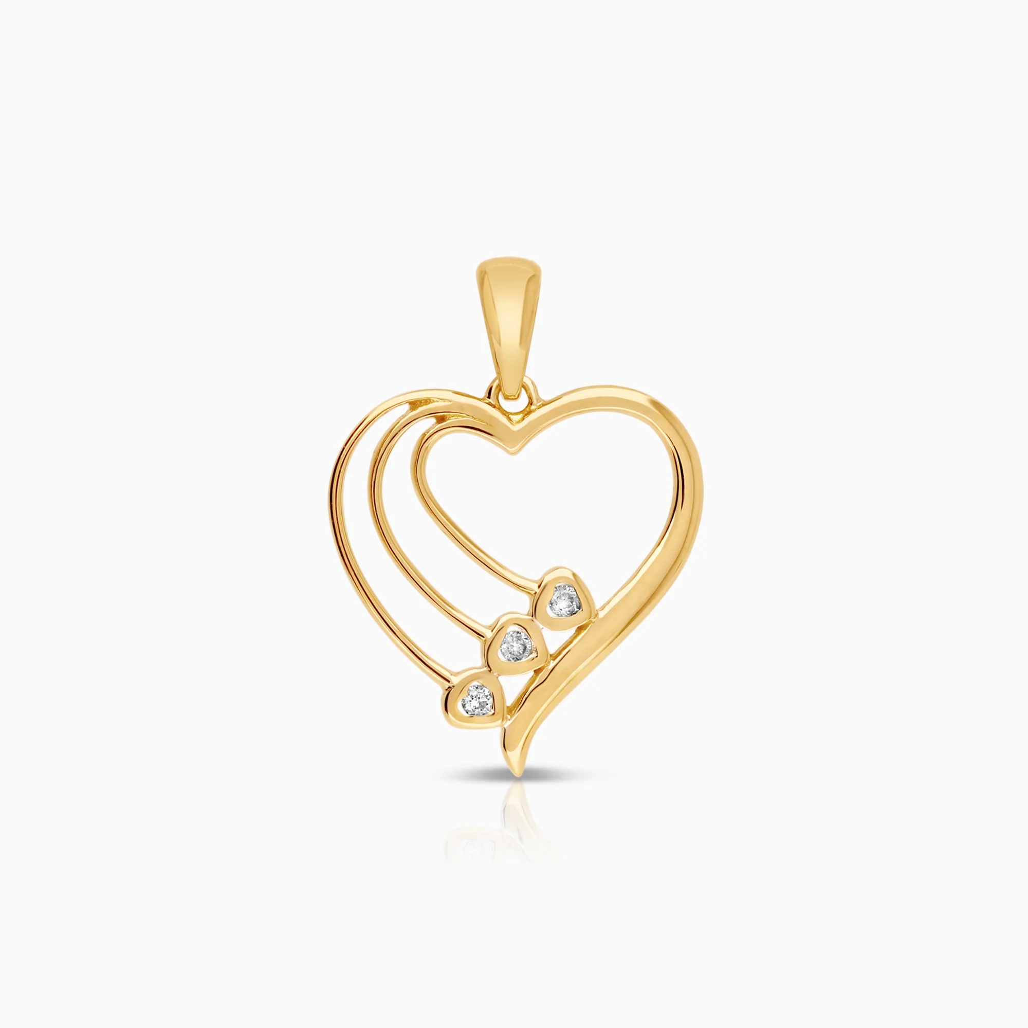 Heart pendant, 0.03ct 18K gold