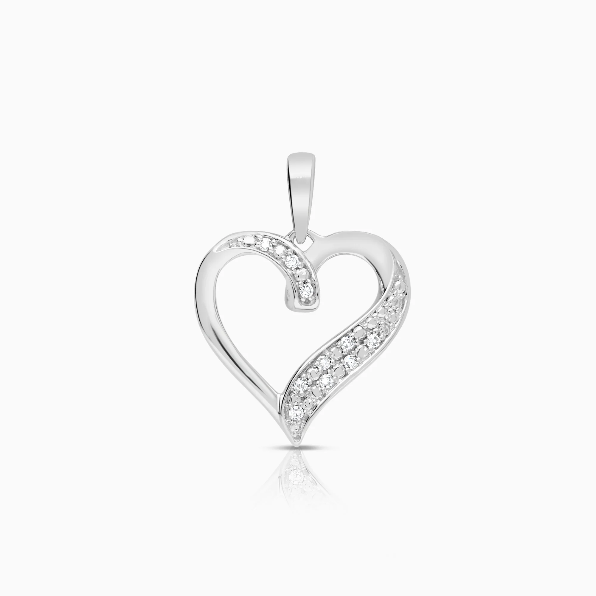 Heart pendant 0.03ct 18K white gold
