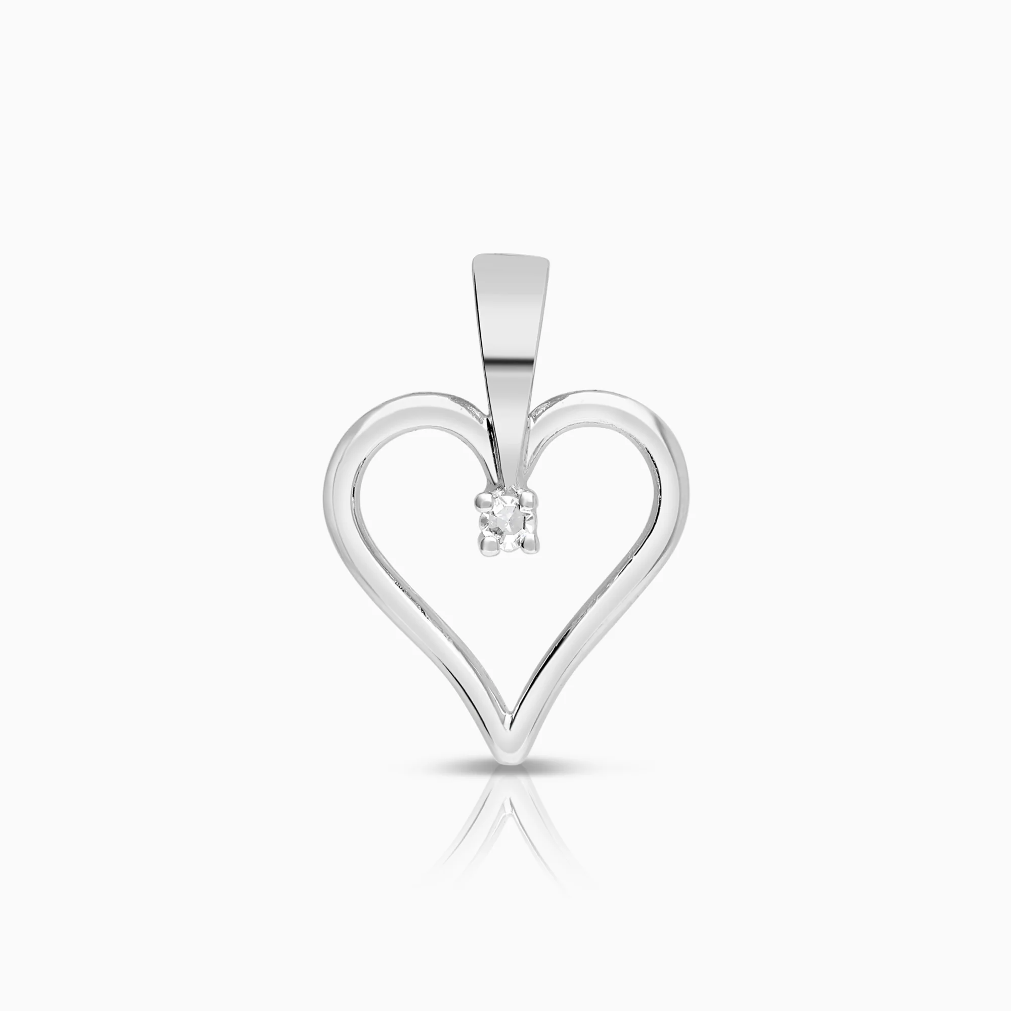 Heart pendant 0.03ct 18K white gold