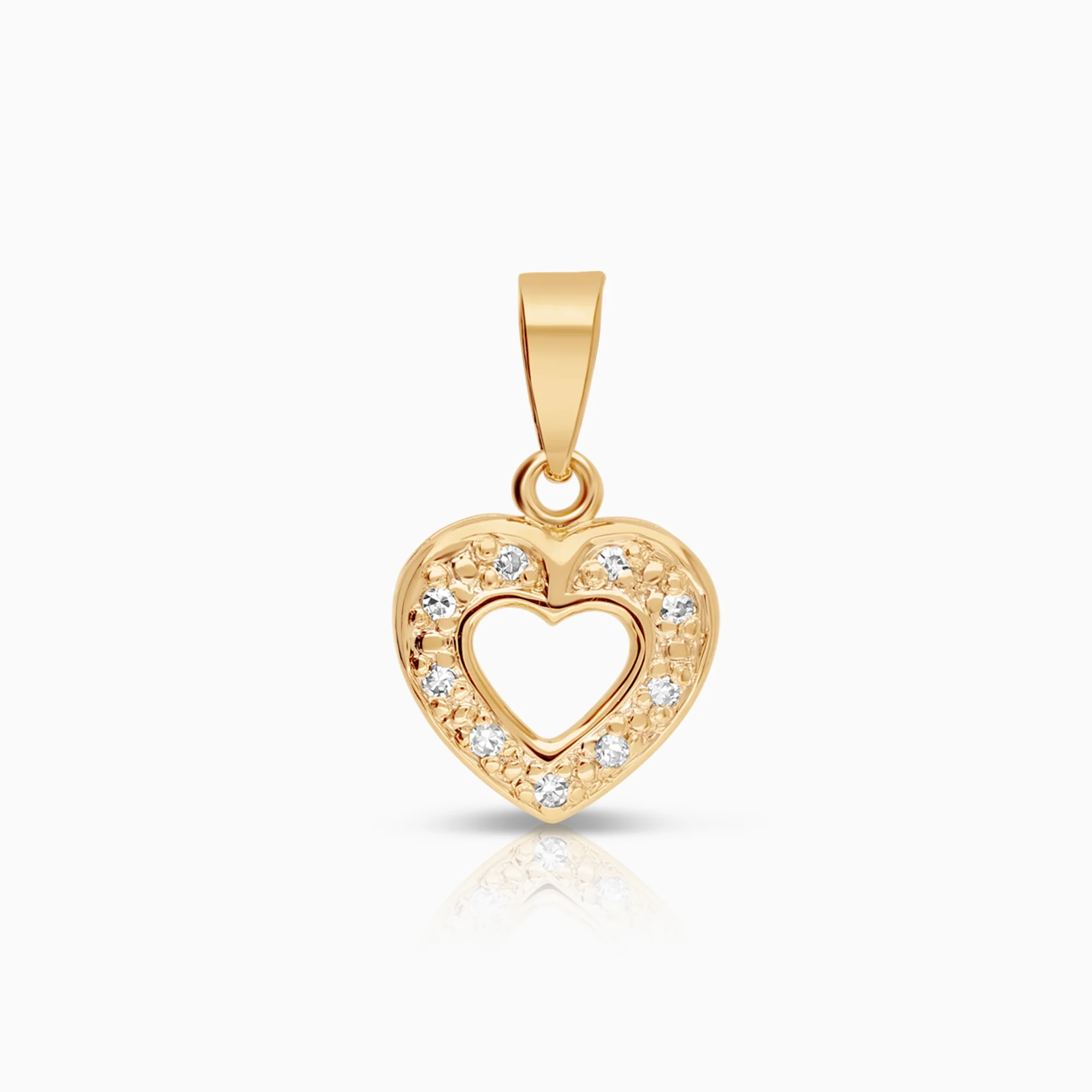 Heart pendant, 0.05ct 18K gold