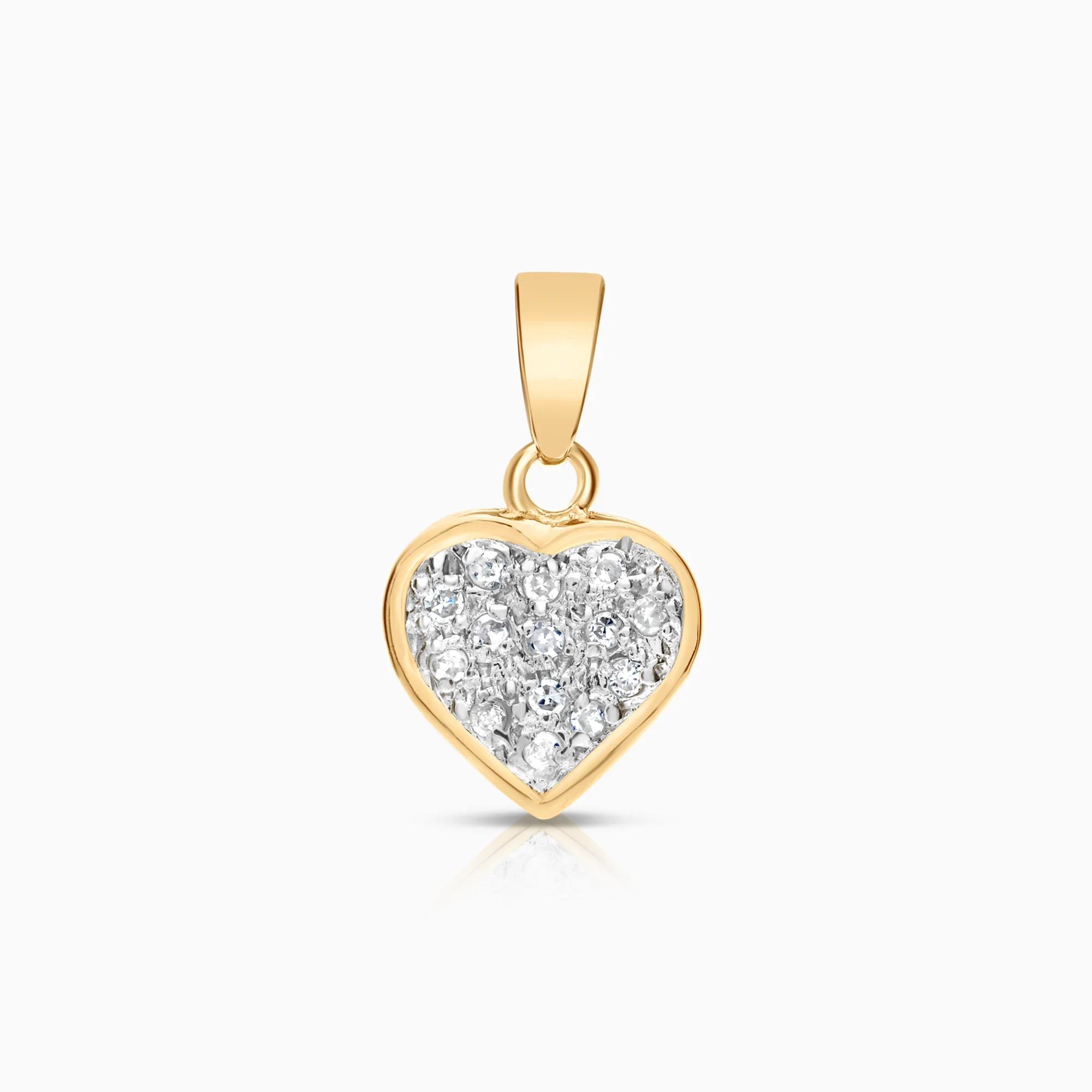 Heart pendant, 0.05ct 18K gold
