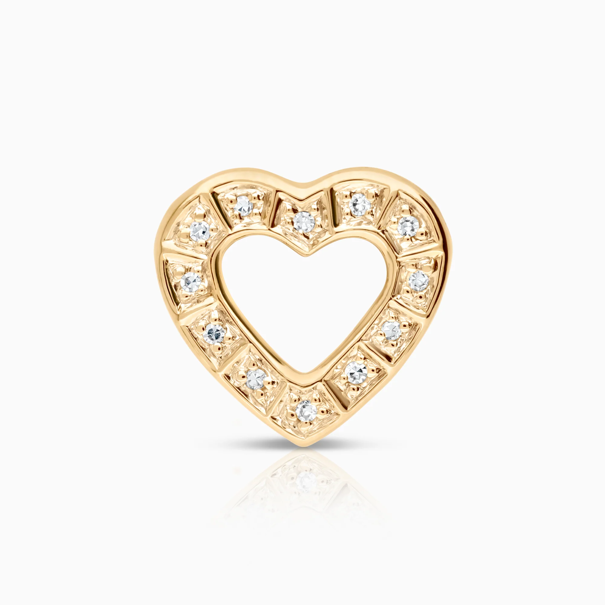 Heart pendant 0.06ct 18K gold
