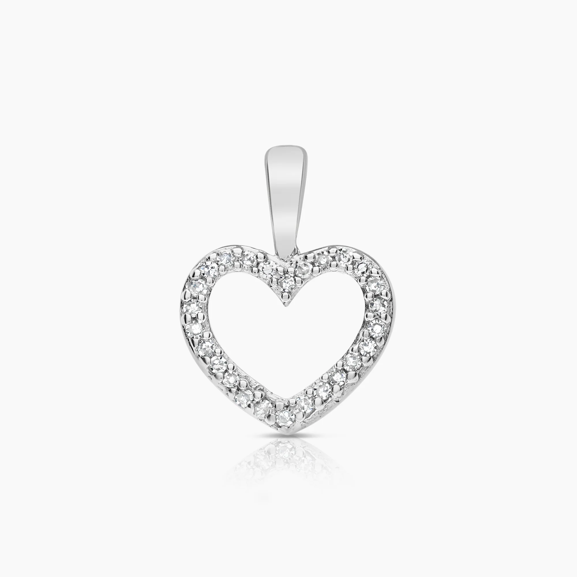 Heart pendant 0.06ct 18K white gold