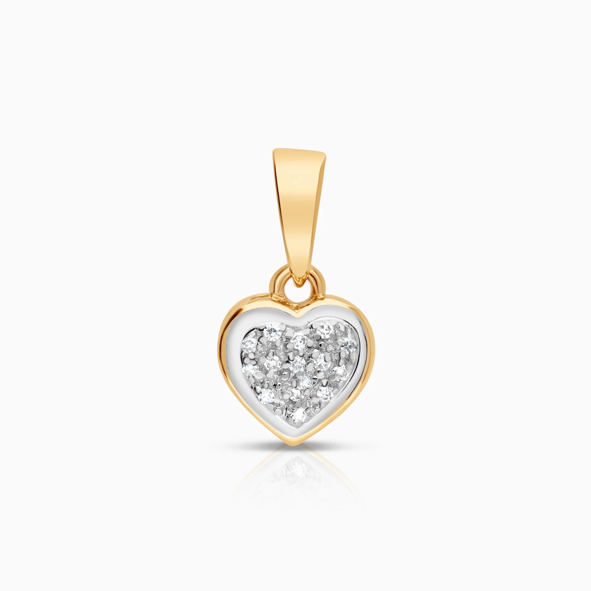 Heart pendant, 0.05ct 18K gold